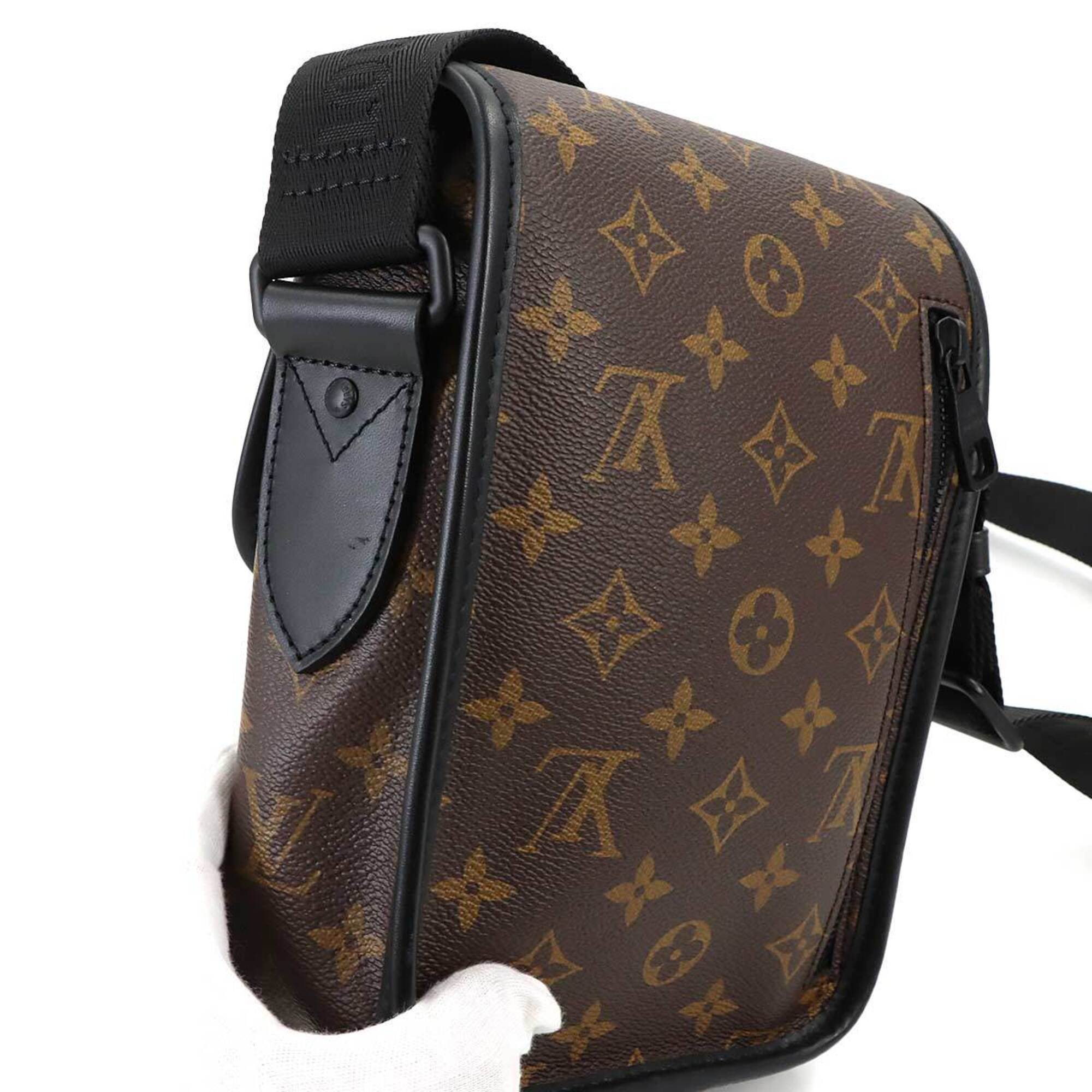Louis Vuitton Black Brown Monogram Macassar Monogram Canvas Handbag Messenger Bag Shoulder Bag (Pre-Owned)