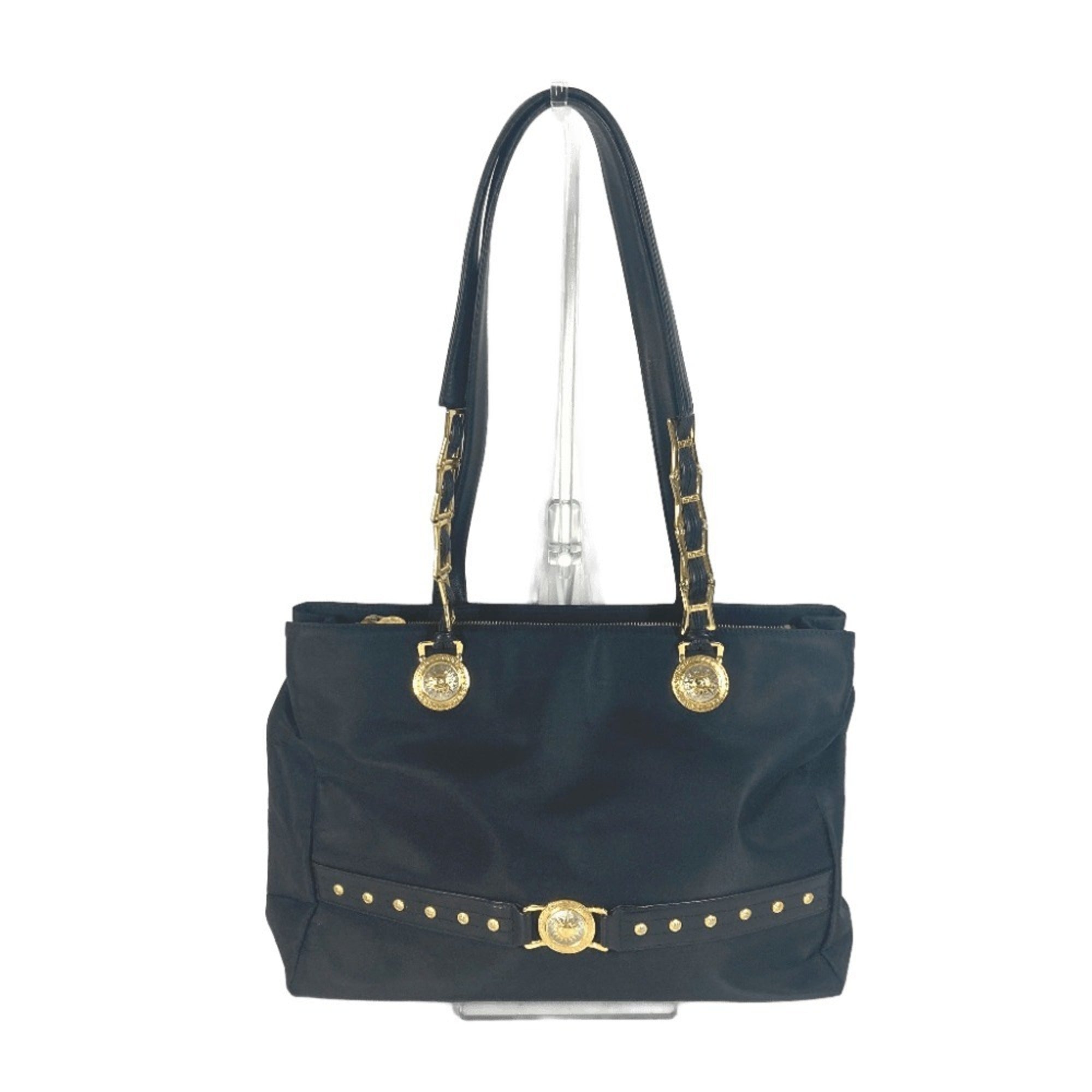 Versace Black Nylon Shoulder Bag Tote Bag (Pre-Owned)