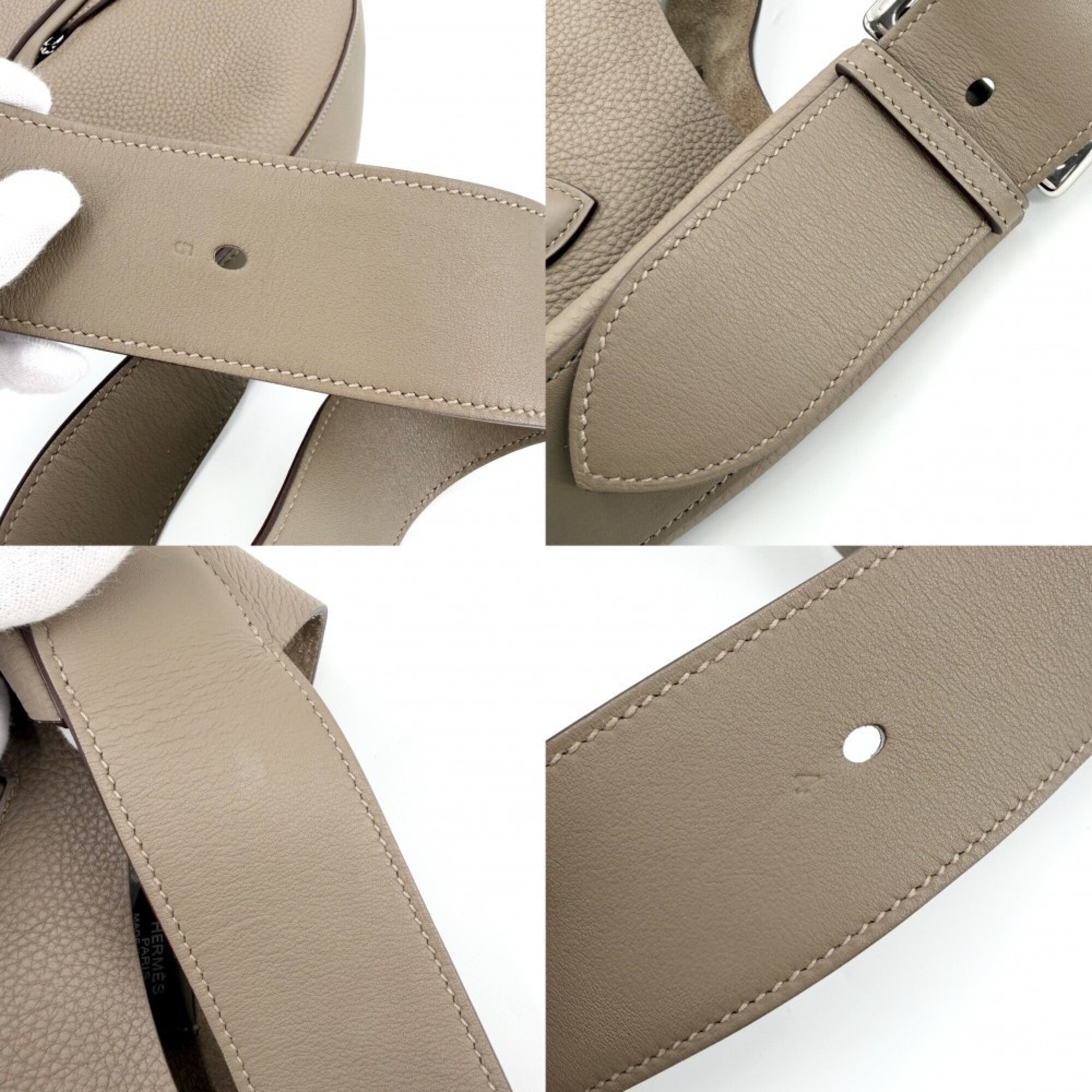 Hermes Etoupe Gray Togo Leather Swift Leather Shoulder Bag (Pre-Owned)