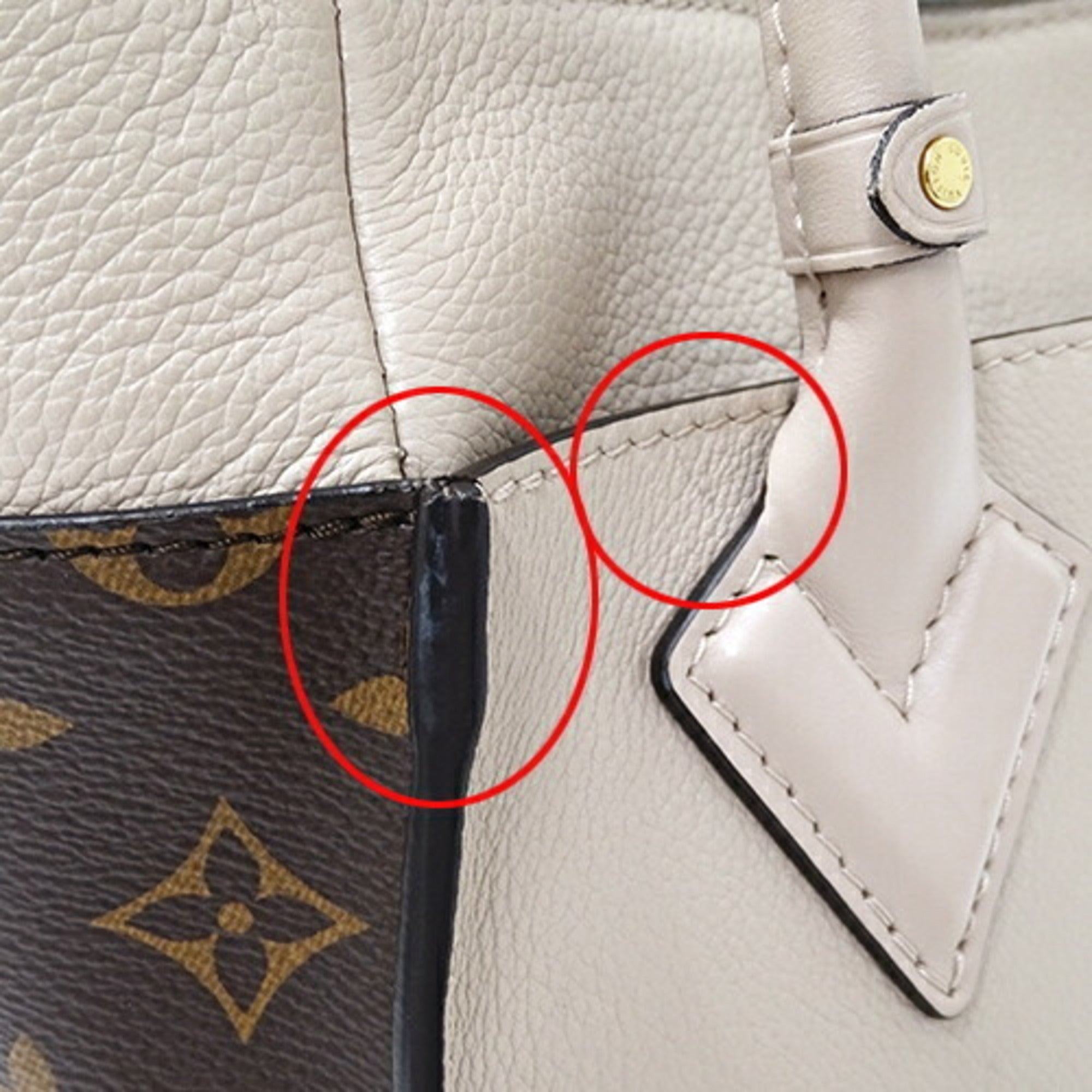 Louis Vuitton Grayish Monogram Leather Handbag Shoulder Bag (Pre-Owned)