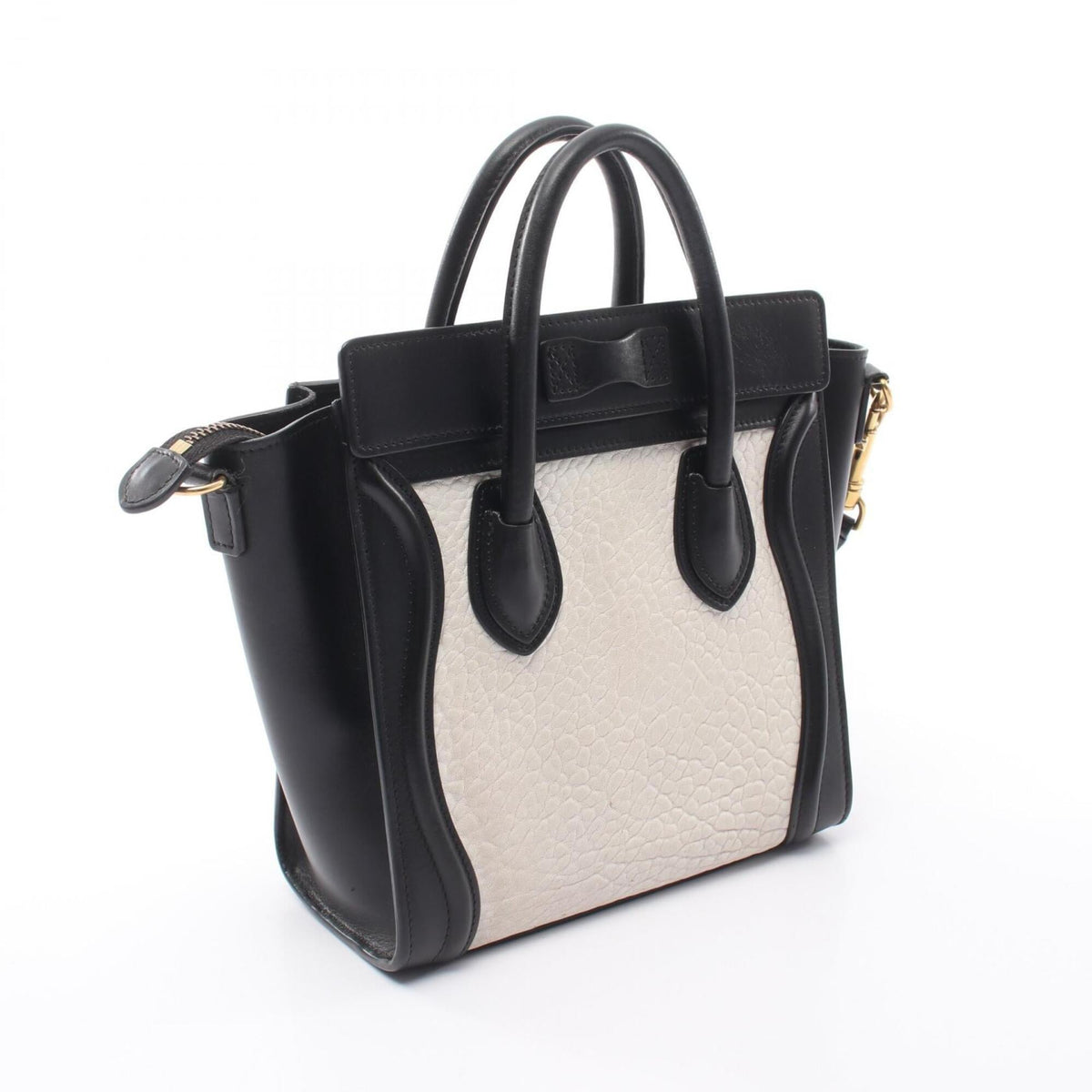 Celine Black White Leather Handbag (Pre-Owned)