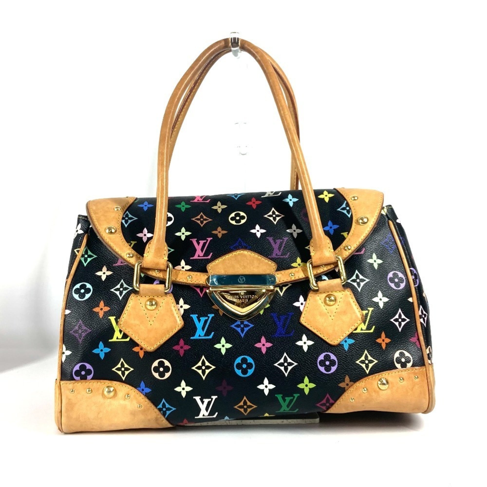 Louis Vuitton Black Multi-Color Noir Monogram Multicolore Canvas Handbag Shoulder Bag Tote Bag (Pre-Owned)