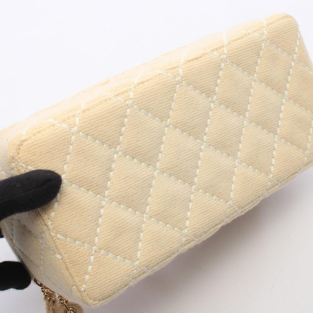 Chanel Ivory Canvas Handbag (Pre-Owned)