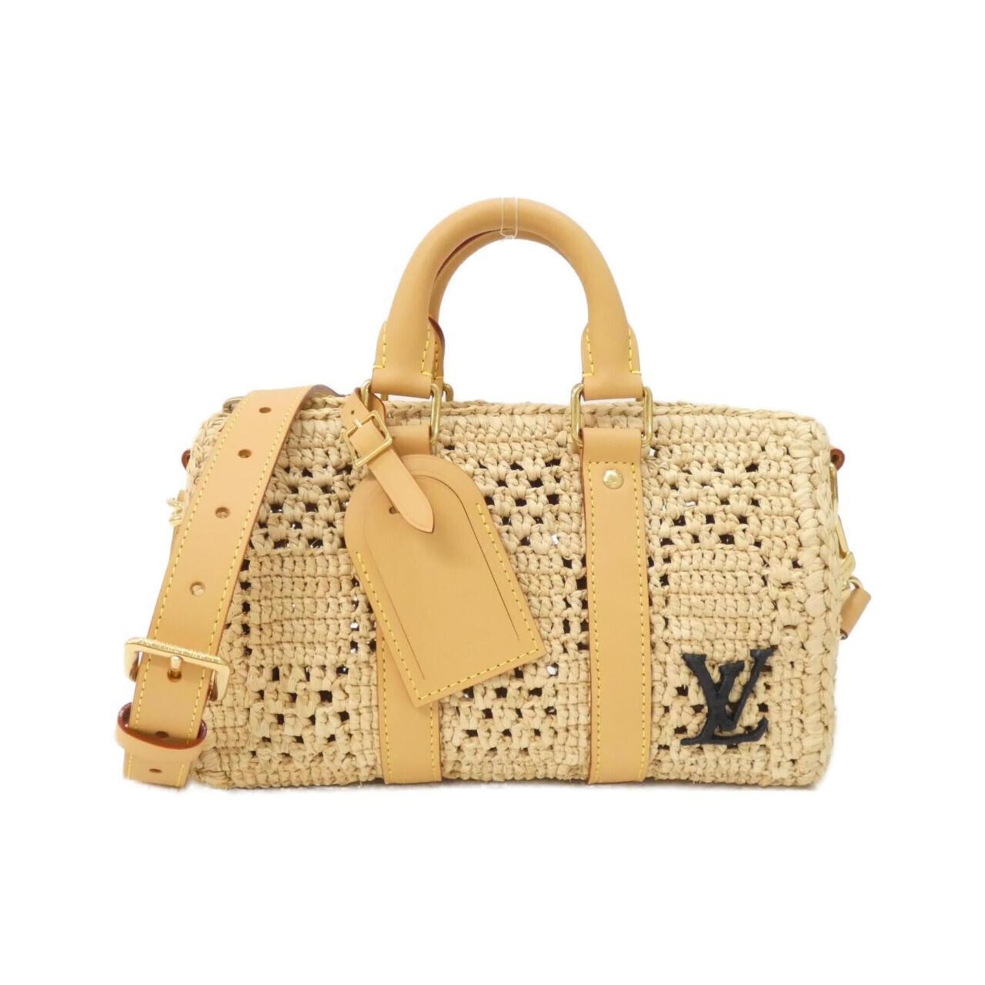 Louis Vuitton Beige Natural Raffia Boston Bag (Pre-Owned)