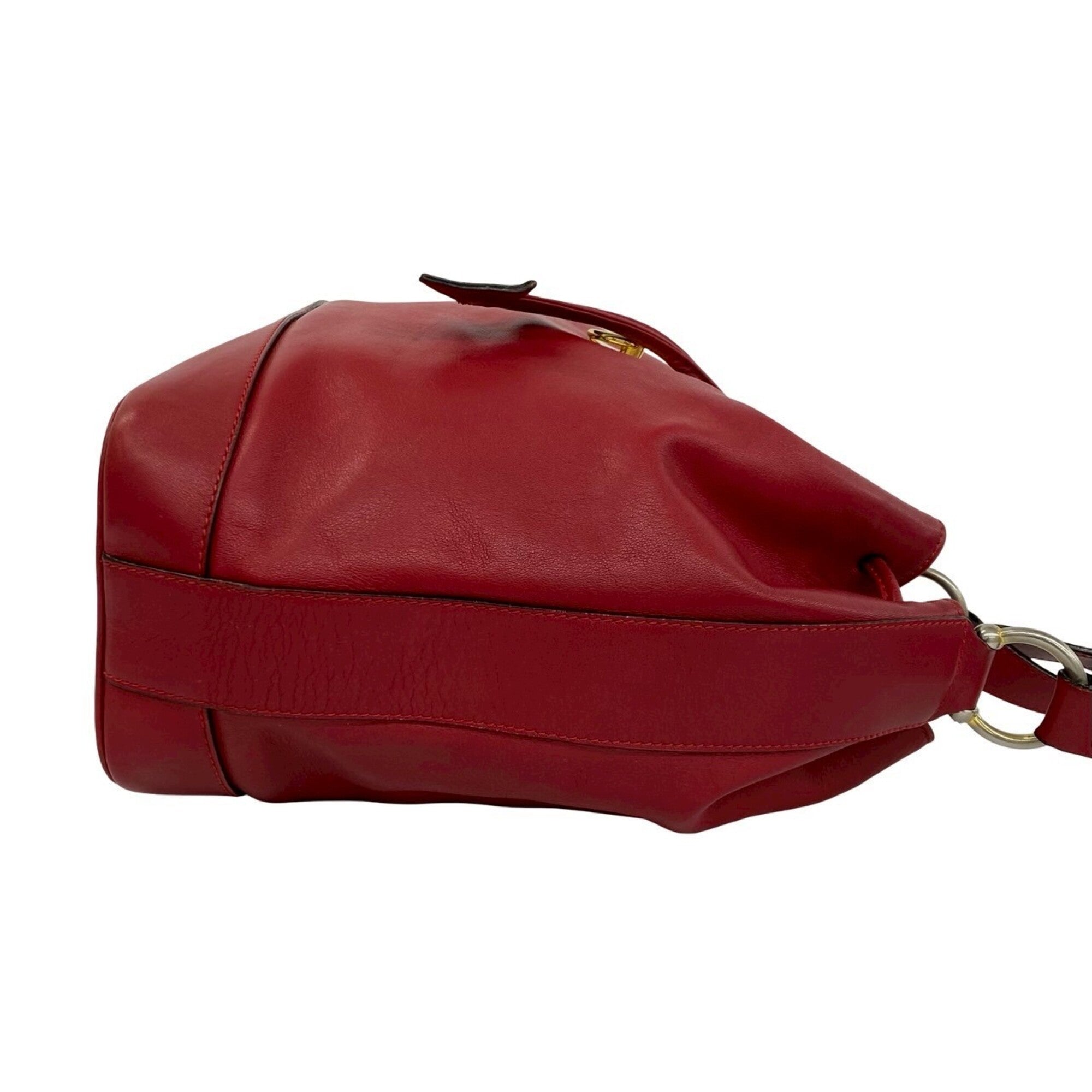 Celine Red Color Leather Shoulder Bag Tote Bag (Pre-Owned)