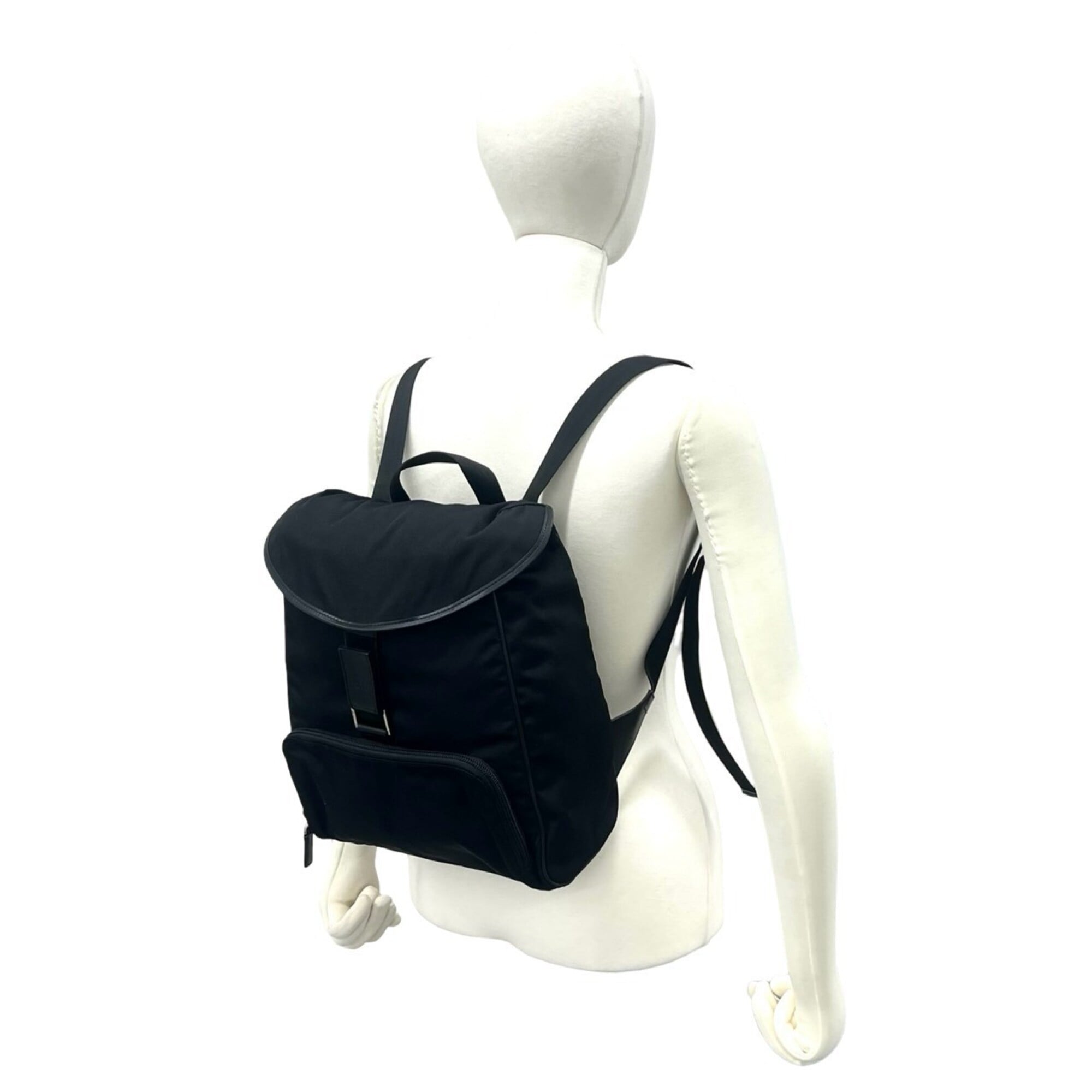 Gucci Black Nylon Leather Backpack (Pre-Owned)
