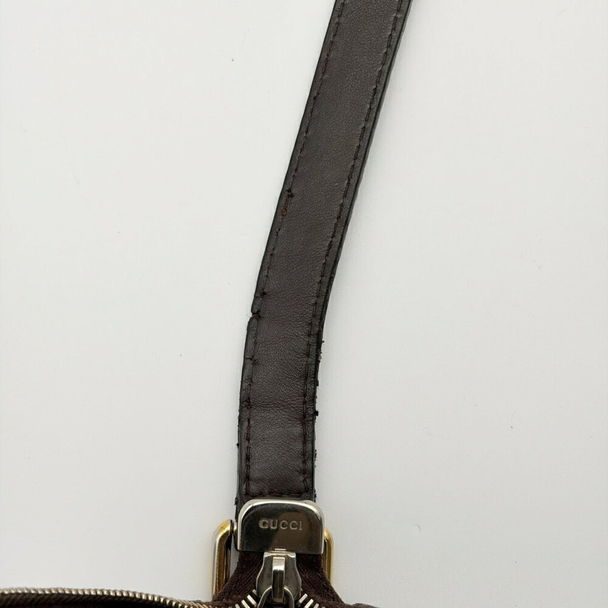 Gucci Dark Brown Leather Shoulder Bag (Pre-Owned)
