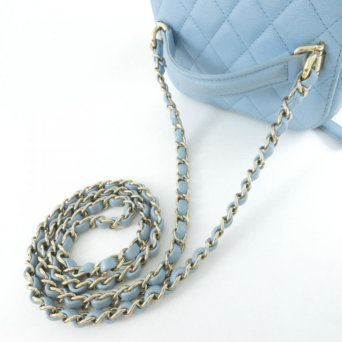 Chanel Light Blue Grained Calfskin Handbag (Pre-Owned)
