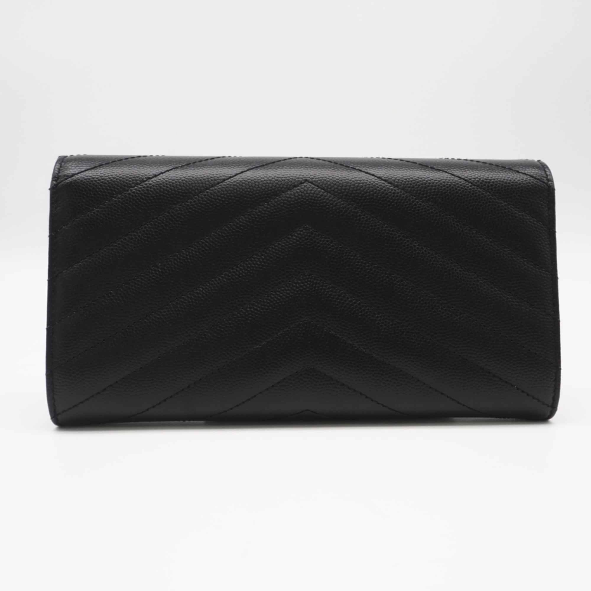 Yves Saint Laurent Black Leather Long Wallet (Bi-Fold) (Pre-Owned)