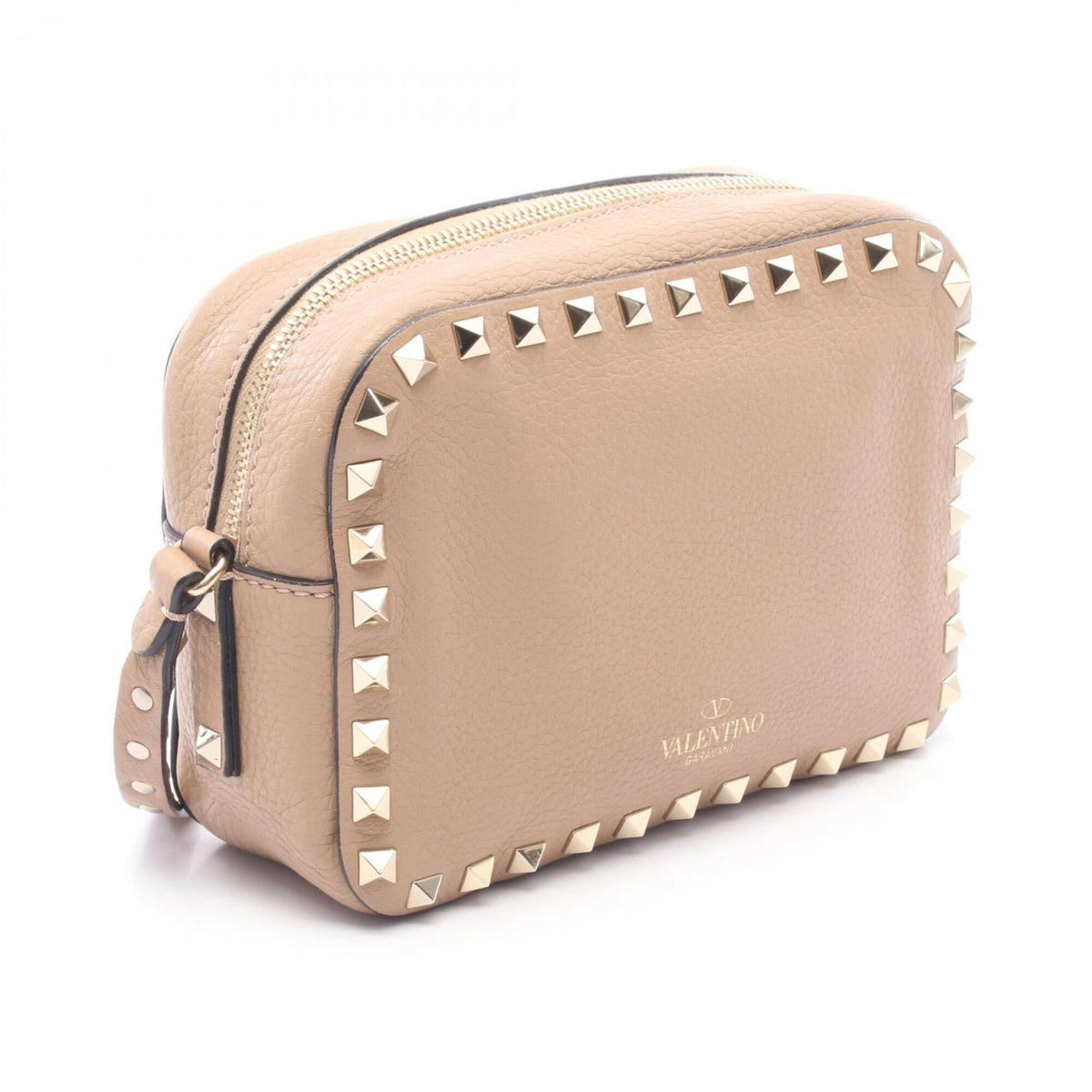 Valentino Beige Leather Handbag Shoulder Bag (Pre-Owned)