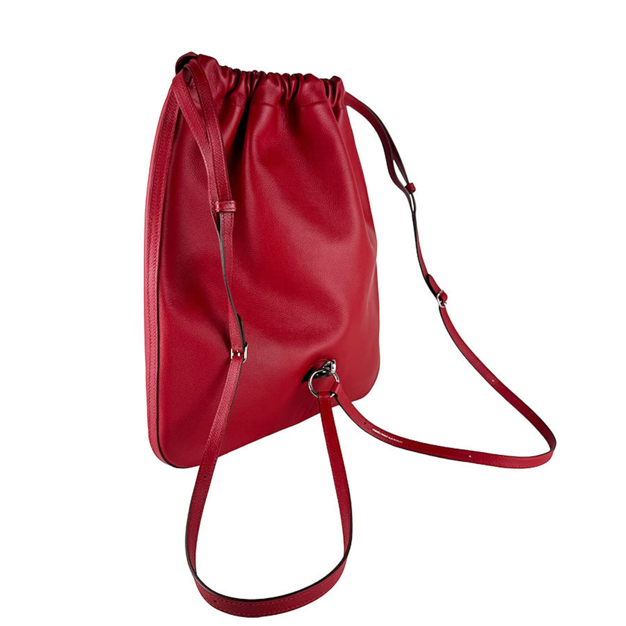 Hermes Red Color Leather Backpack Shoulder Bag (Pre-Owned)