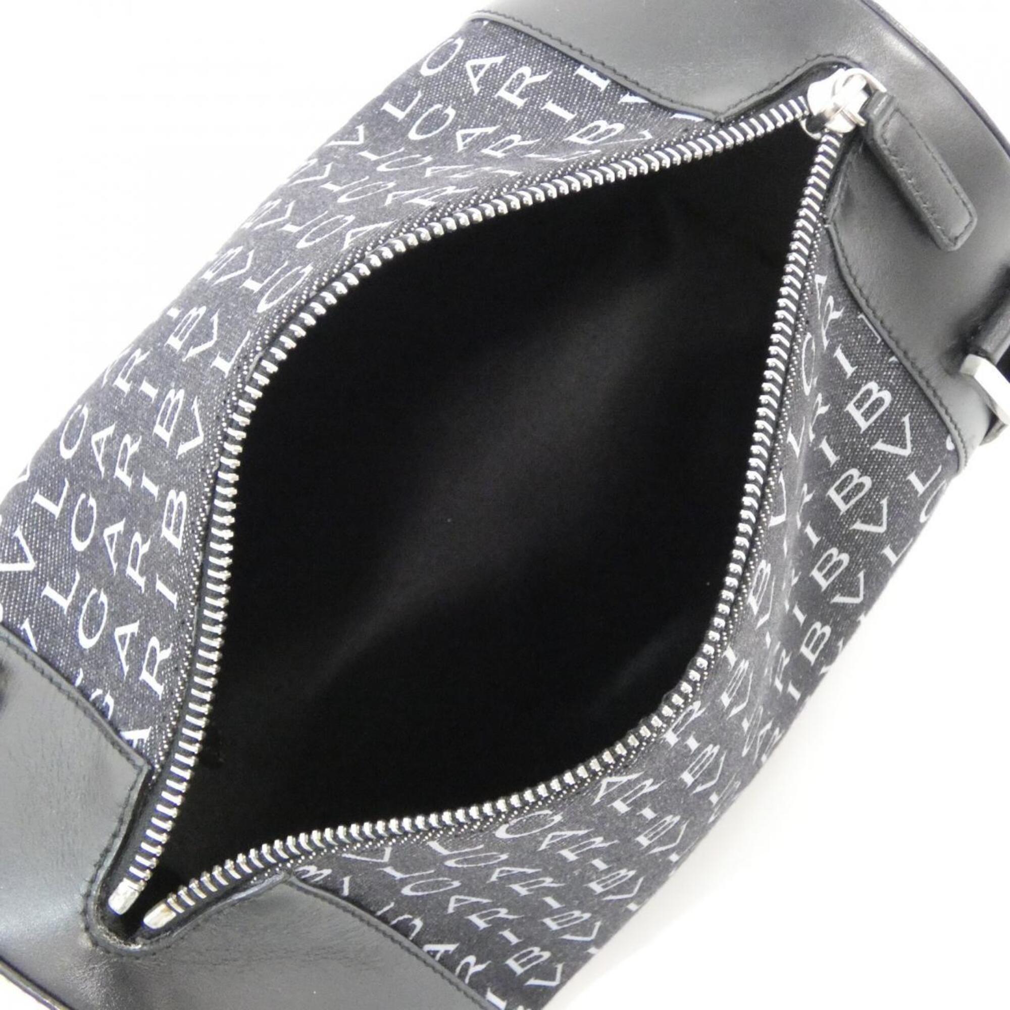 Bvlgari Black Gray Denim Shoulder Bag (Pre-Owned)