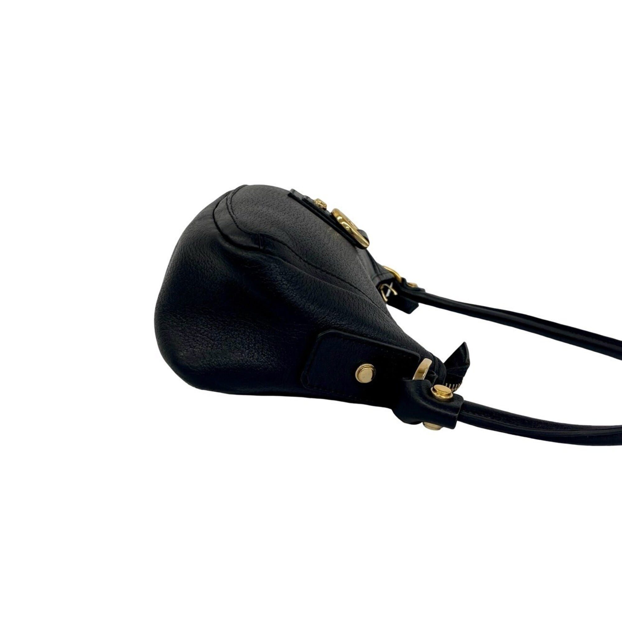 Gucci Black Leather Handbag Pouch Shoulder Bag (Pre-Owned)