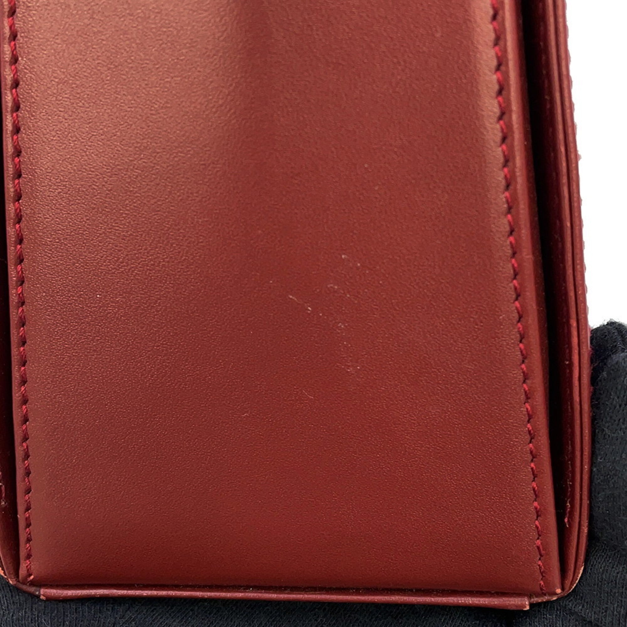 Cartier Bordeaux Leather Handbag (Pre-Owned)