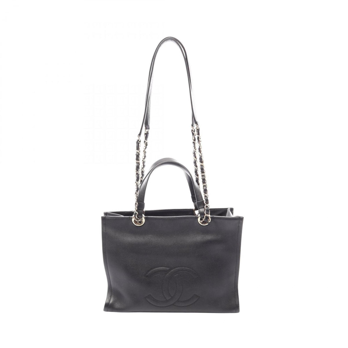 Chanel Black Leather Handbag Shoulder Bag (Pre-Owned)