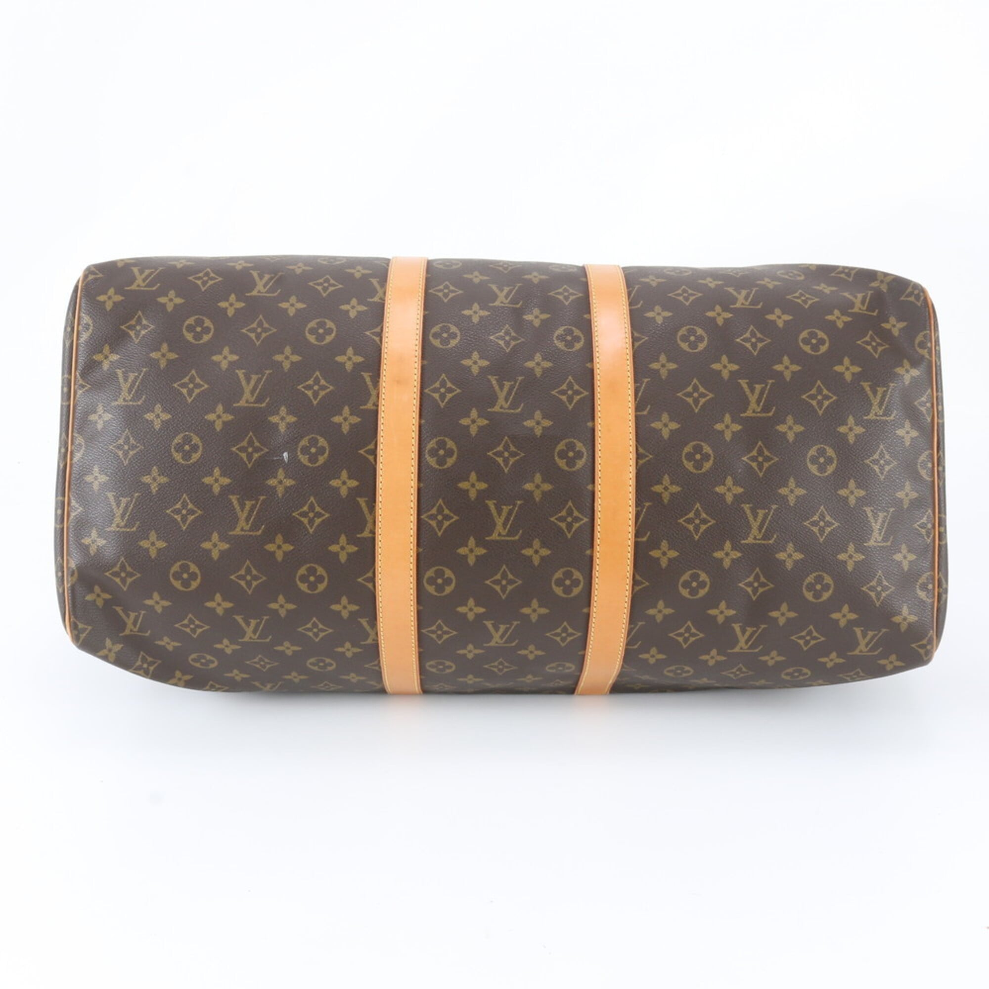 Louis Vuitton Brown Leather Coated Canvas Boston Bag Tote Bag (Pre-Owned)