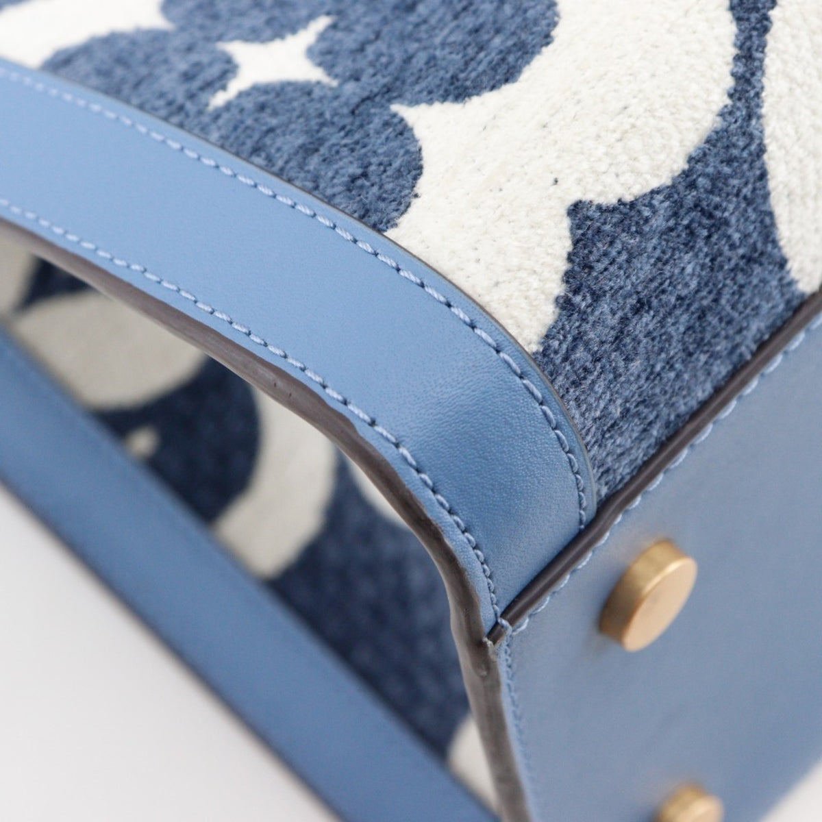 Kate Spade Light Blue Cotton Leather Tote Bag (Pre-Owned)