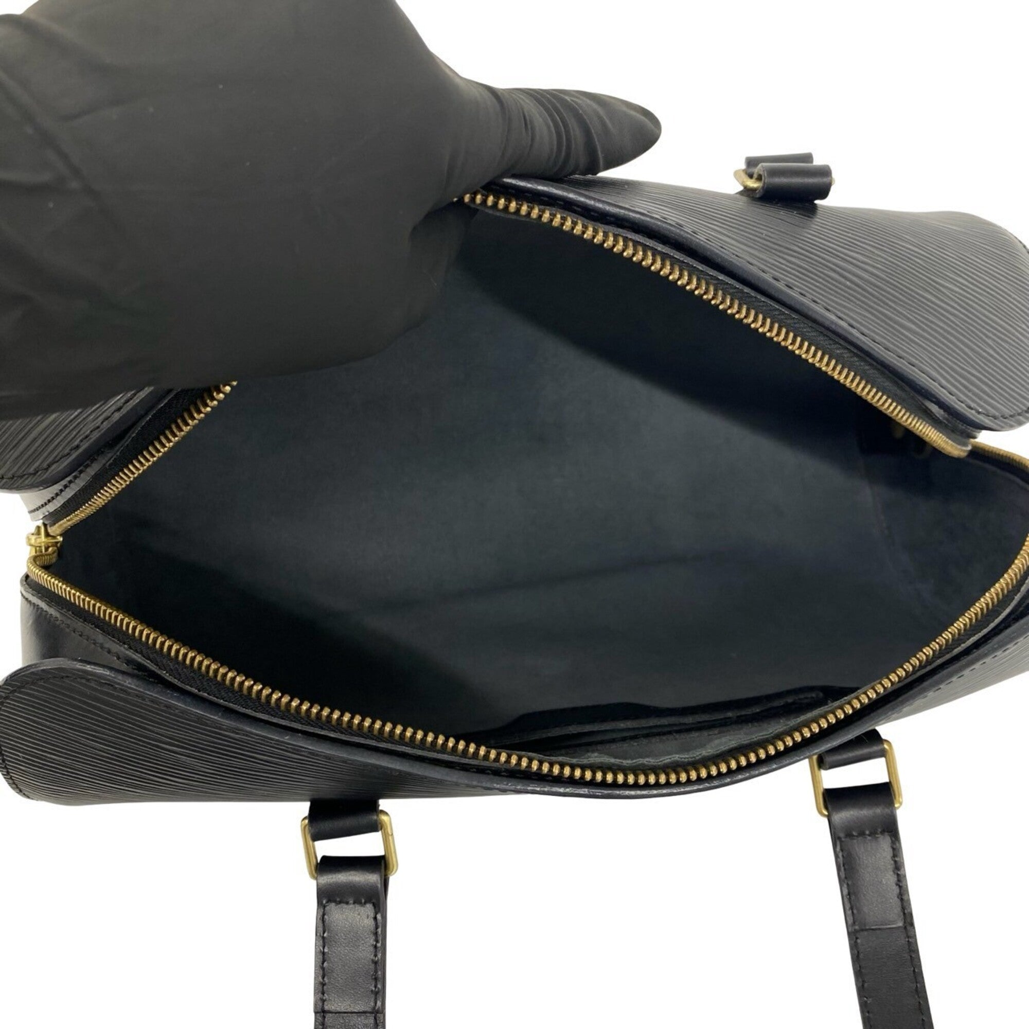 Louis Vuitton Black Leather Boston Bag Handbag Pouch (Pre-Owned)