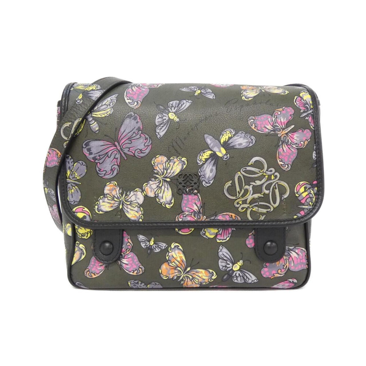 Loewe Black Green Pink Leather Shoulder Bag (Pre-Owned)