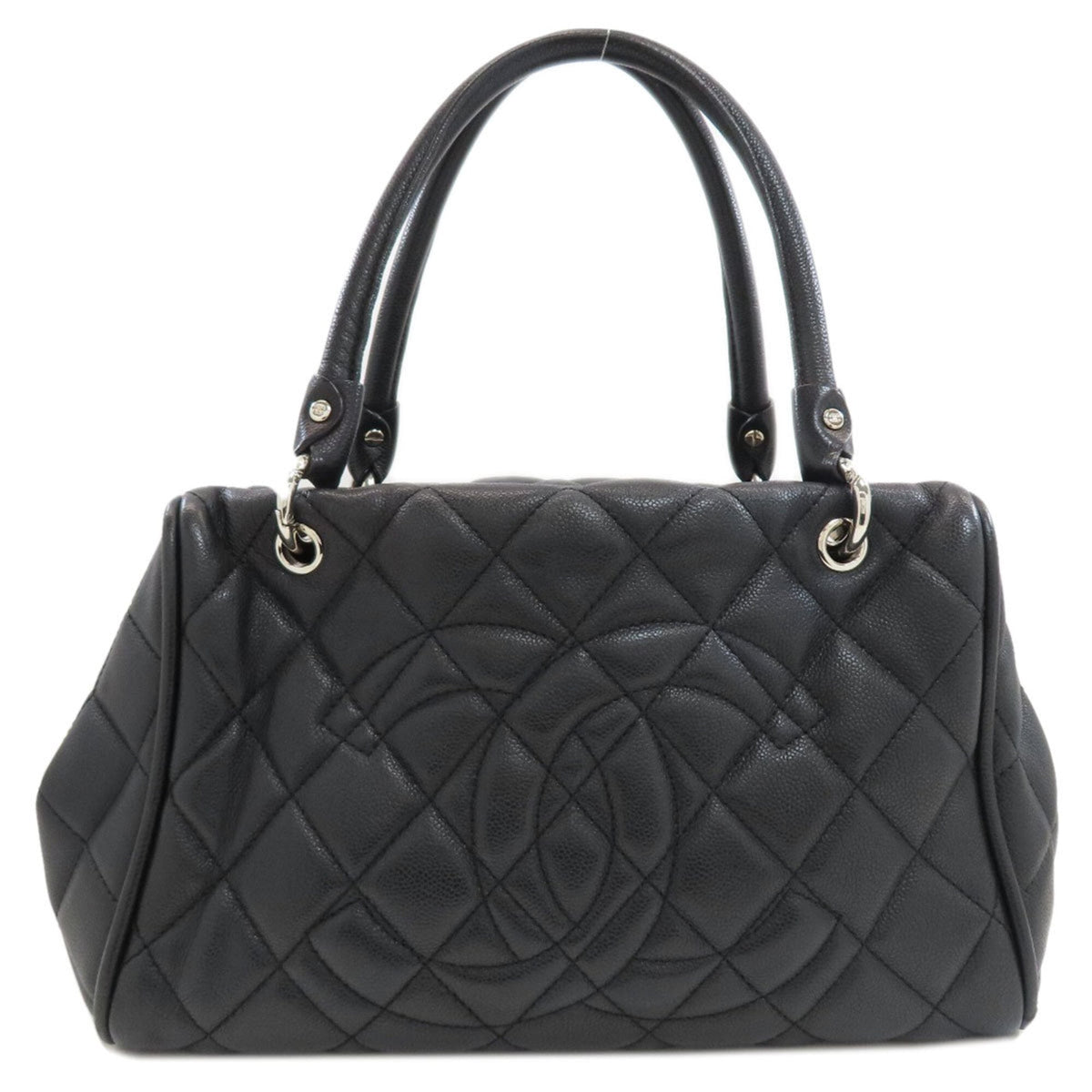 Chanel Matelasse Black Leather Tote Bag (Pre-Owned)