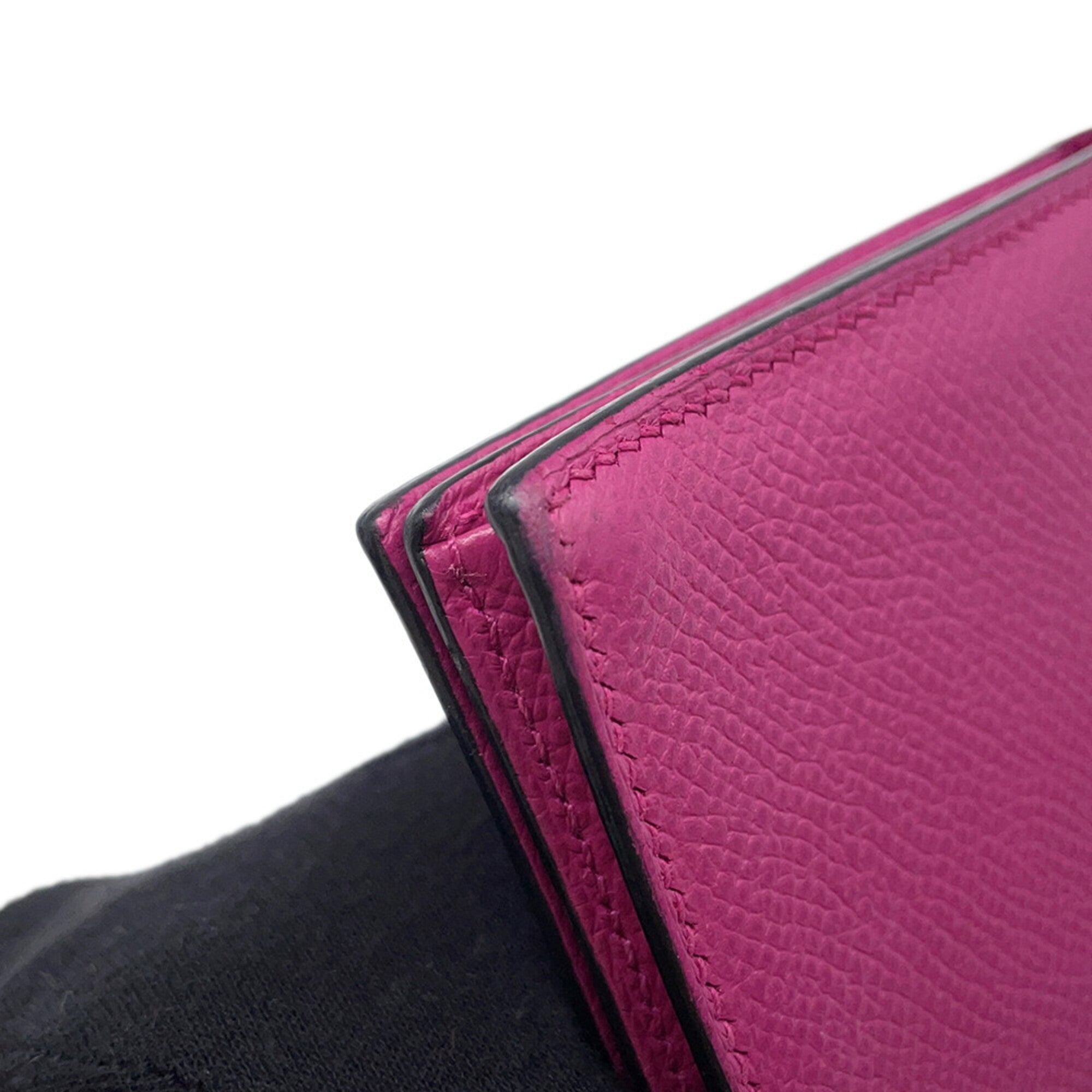 Hermes Rose Purple Epsom Leather Long Wallet (Bi-Fold) (Pre-Owned)