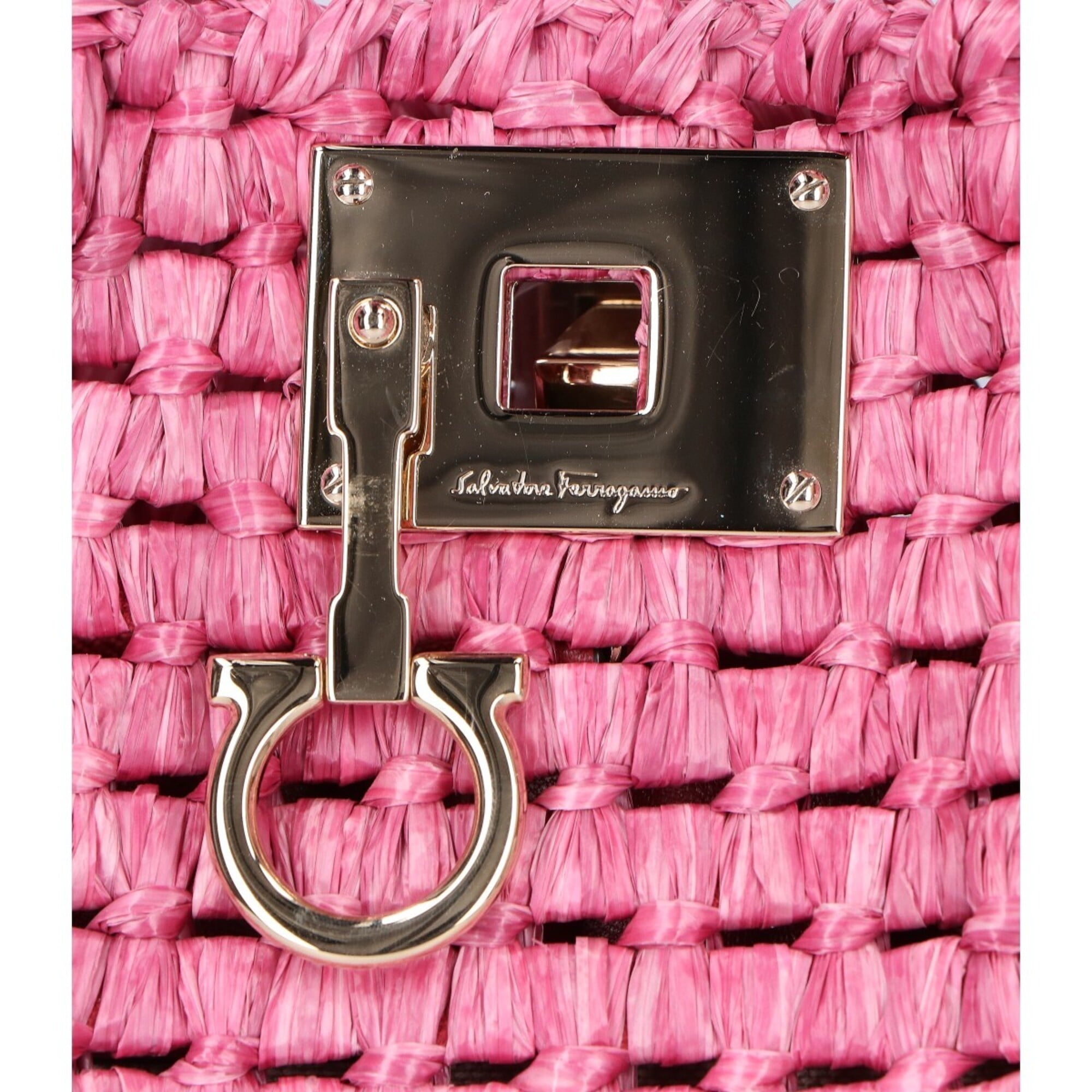 Salvatore Ferragamo Pink Raffia Handbag (Pre-Owned)