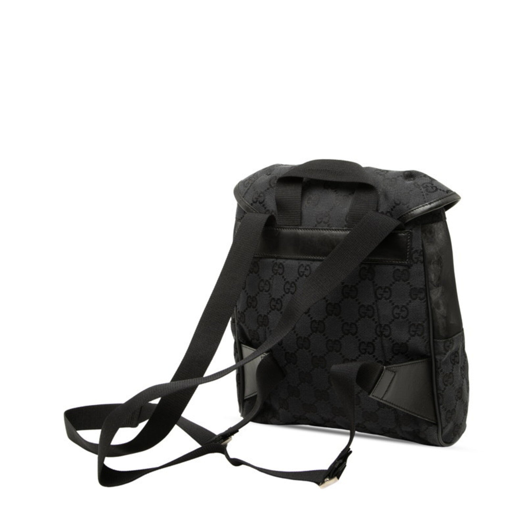 Gucci Black Canvas Leather Backpack (Pre-Owned)