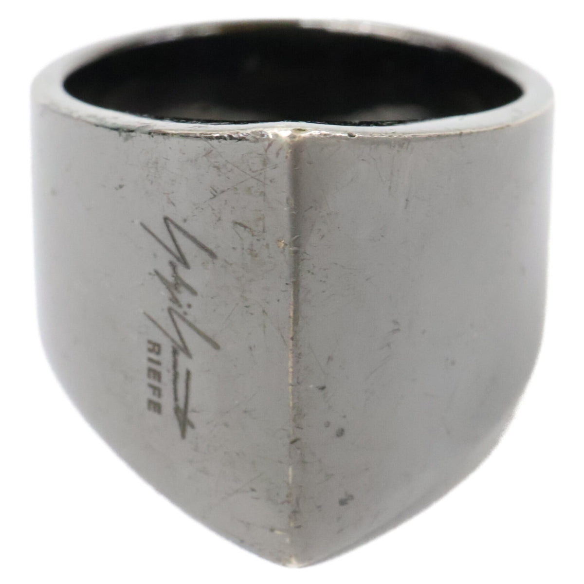 Yohji Yamamoto Black Silver 925 Band Ring (Pre-Owned)