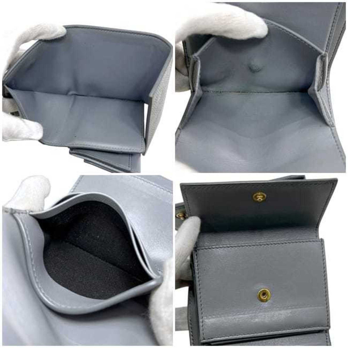 Celine Gray Leather Wallet (Tri-Fold) (Pre-Owned)