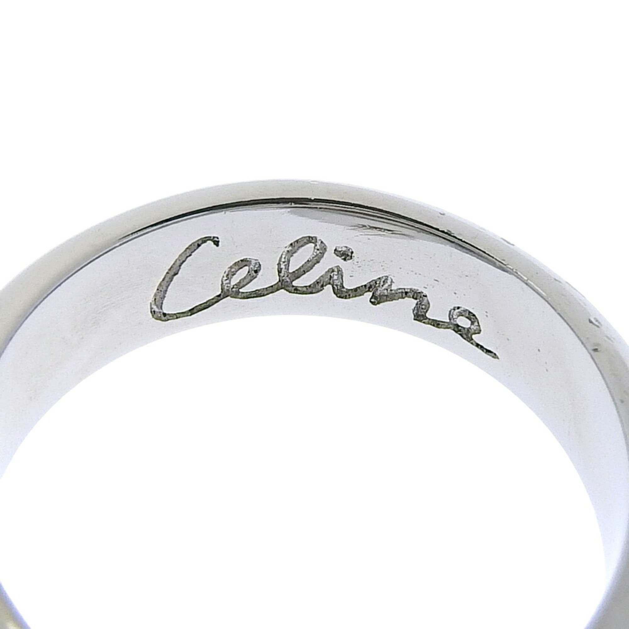 Celine Silver Gray Metal Band Ring (Pre-Owned)