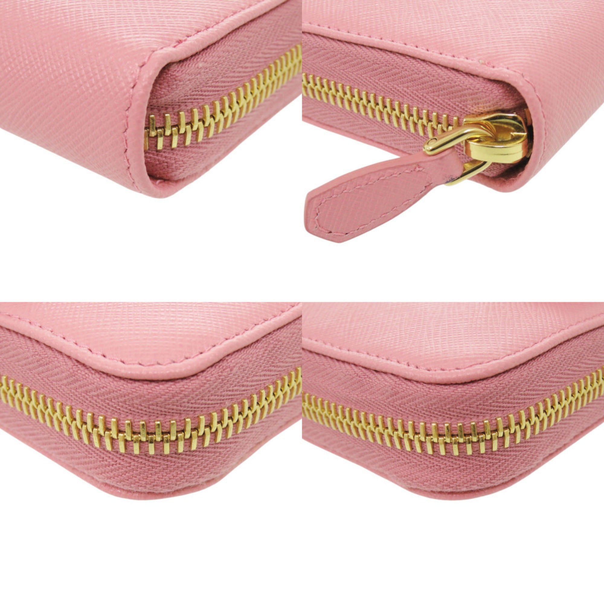 Prada Pink Leather Long Wallet (Bi-Fold) (Pre-Owned)