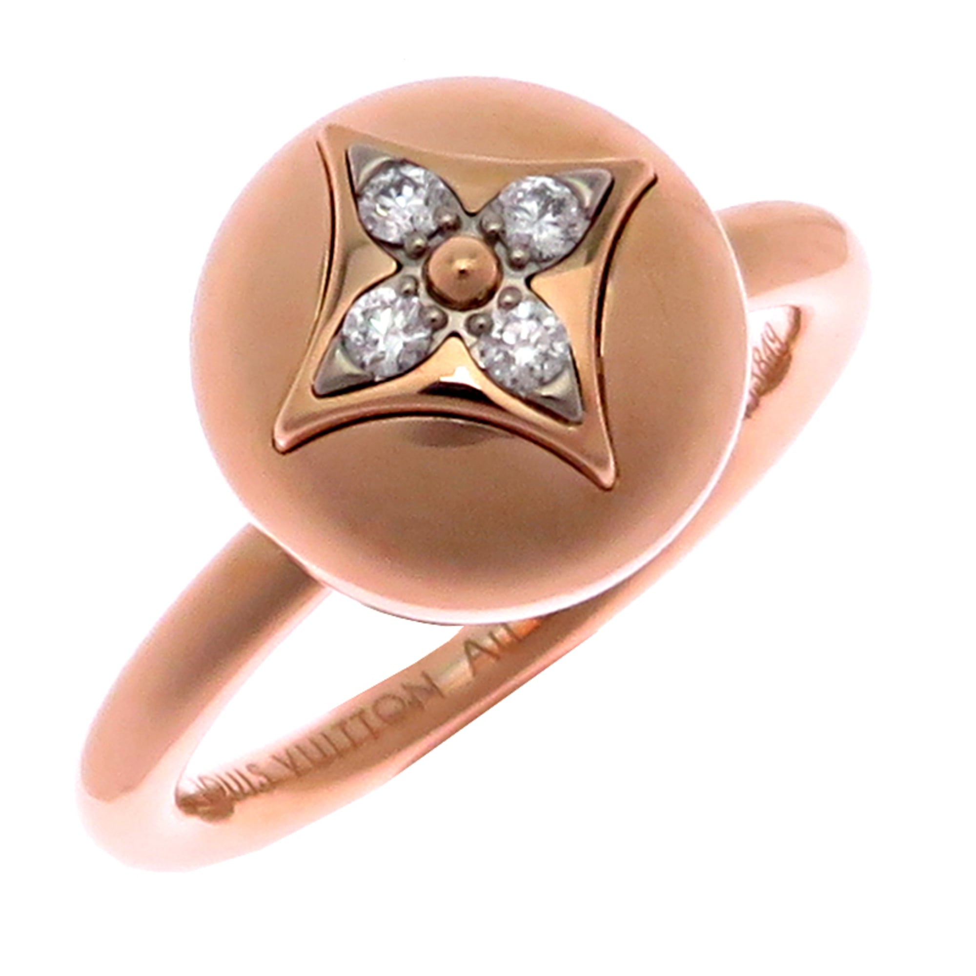 Louis Vuitton Pink Gold (18K) White Gold (18K) Band Ring (Pre-Owned)