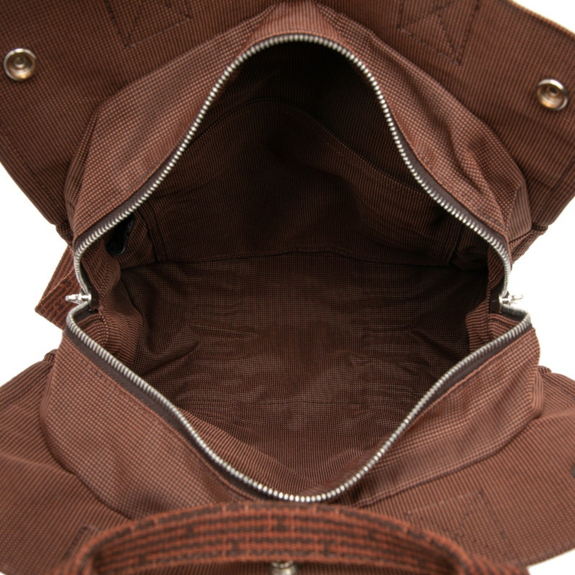 Hermes Her Line Brown Canvas Backpack (Pre-Owned)