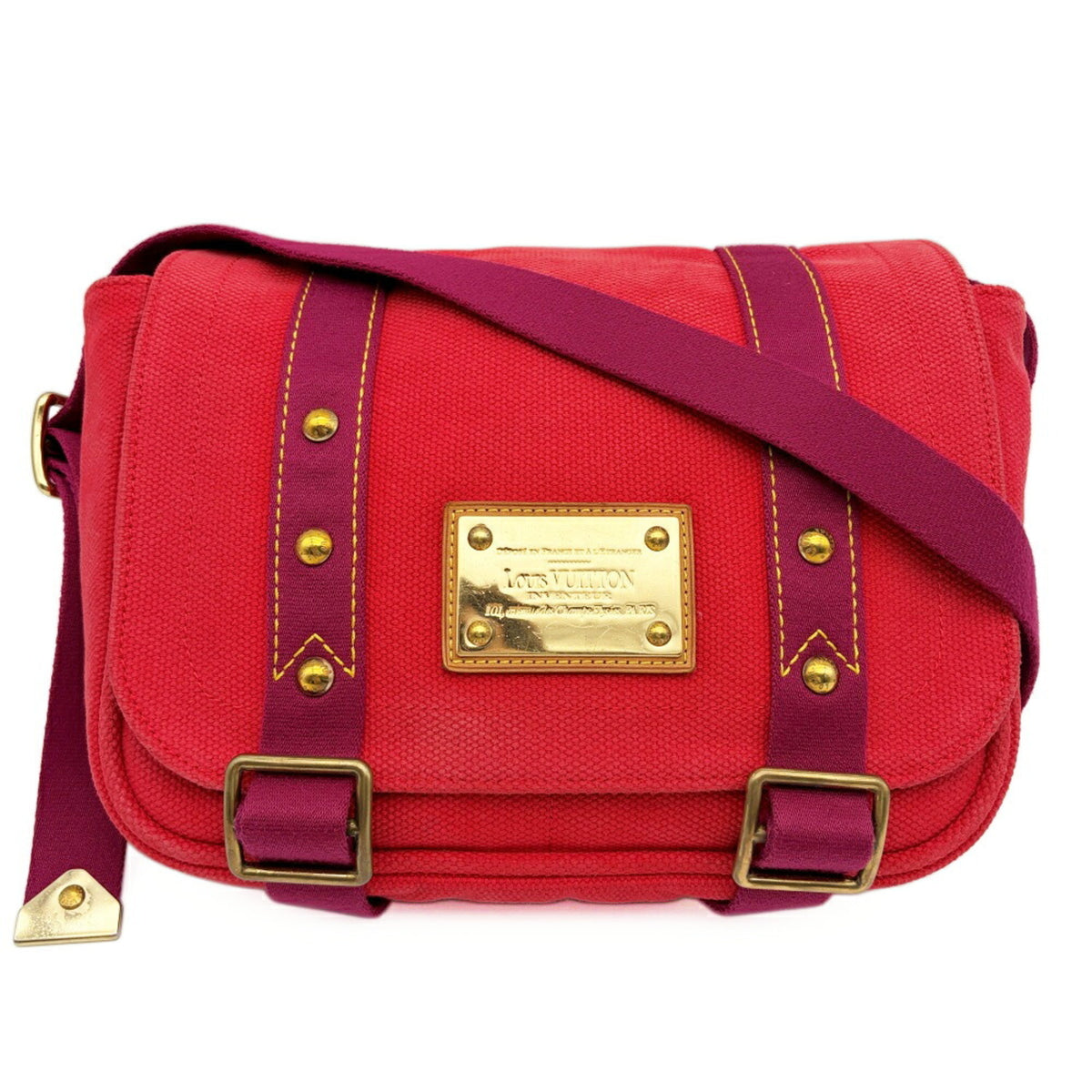 Louis Vuitton Rouge Canvas Shoulder Bag (Pre-Owned)