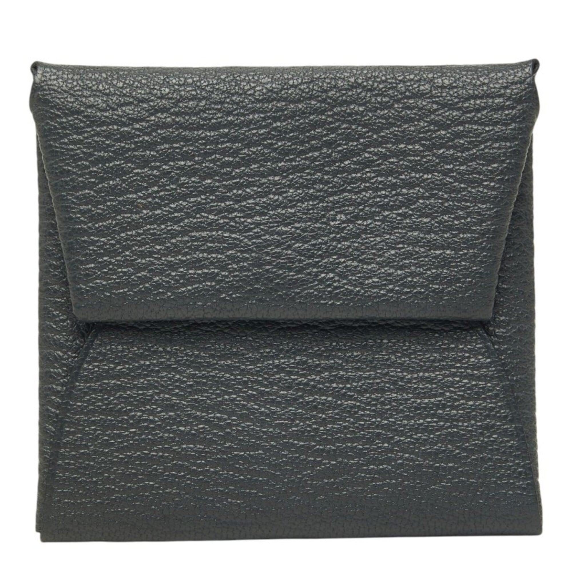 Hermes Gray Chevre Leather Coin Purse/Coin Case (Pre-Owned)