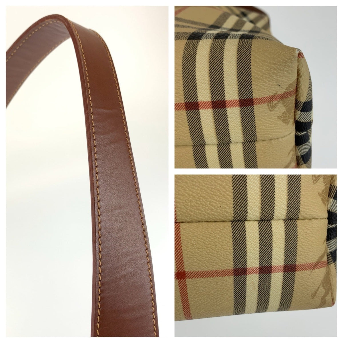 Burberry Beige Brown Pvc Shoulder Bag (Pre-Owned)