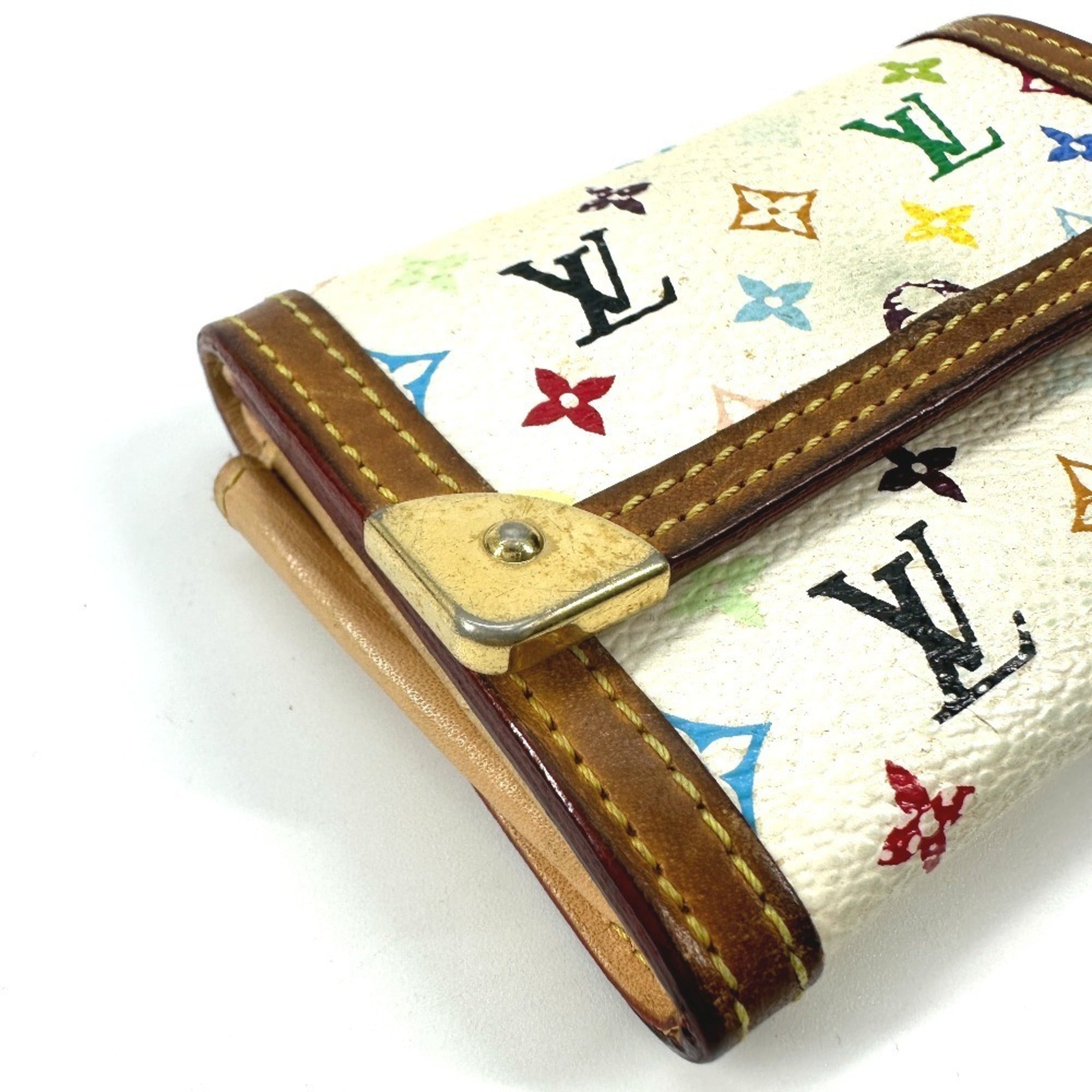 Louis Vuitton Blanc Multi-Color White Monogram Multicolore Canvas Coin Purse/Coin Case (Pre-Owned)
