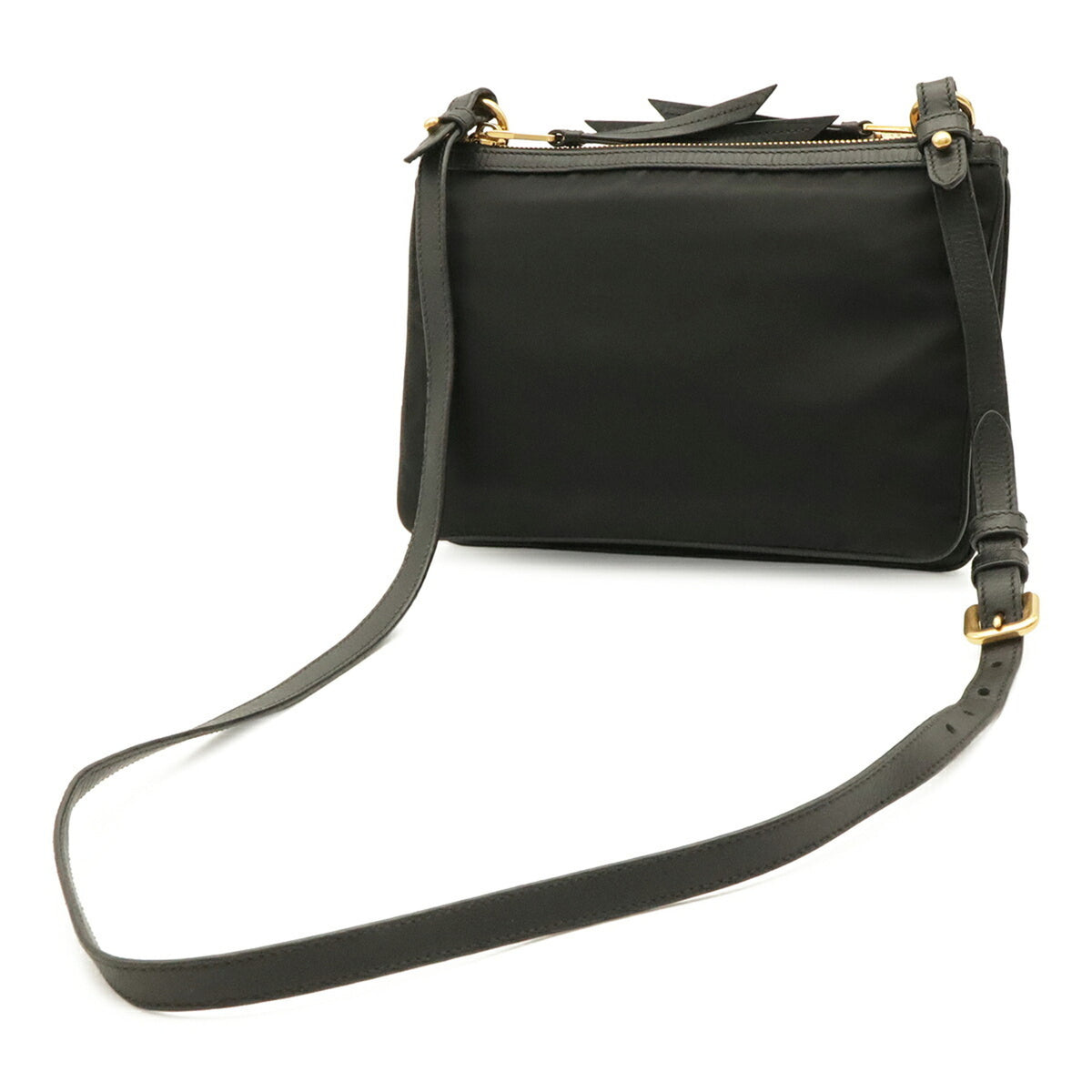 Prada Black Nero Nylon Clutch Bag Pochette Shoulder Bag (Pre-Owned)