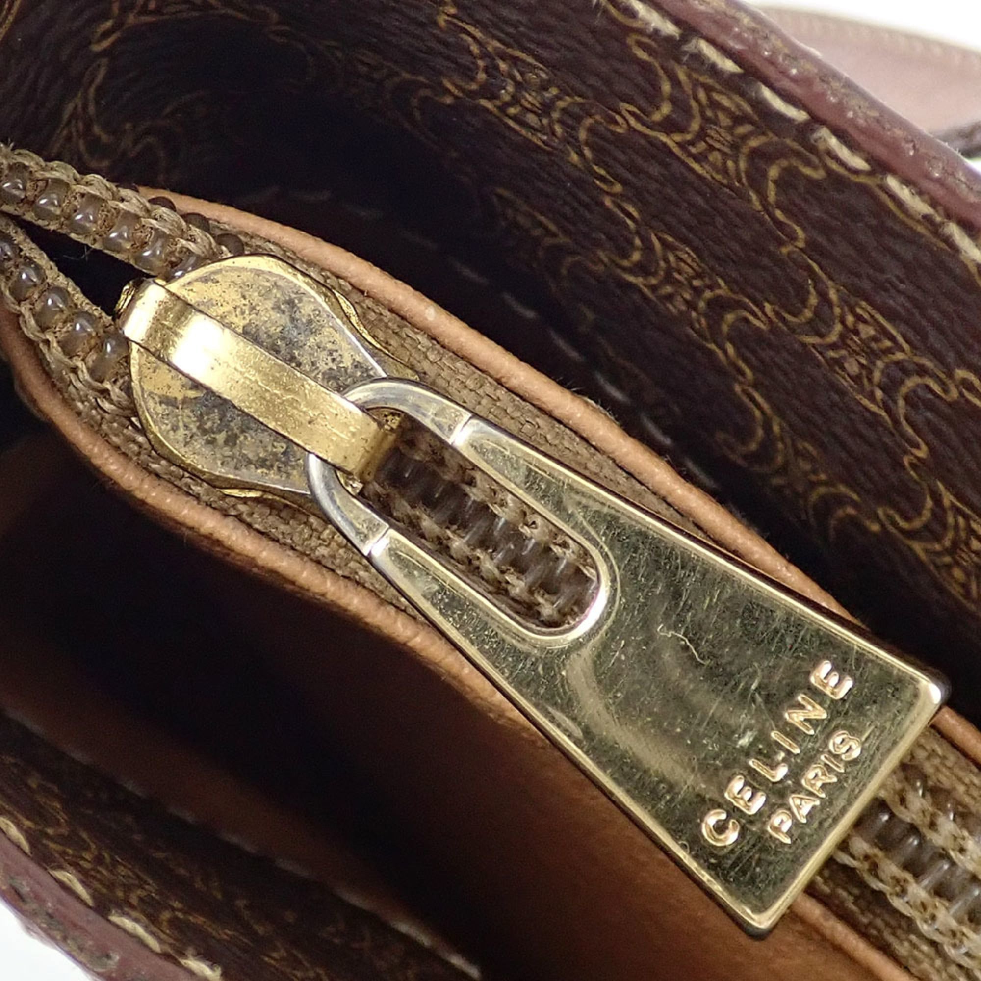 Celine Macadam Brown Leather Shoulder Bag (Pre-Owned)
