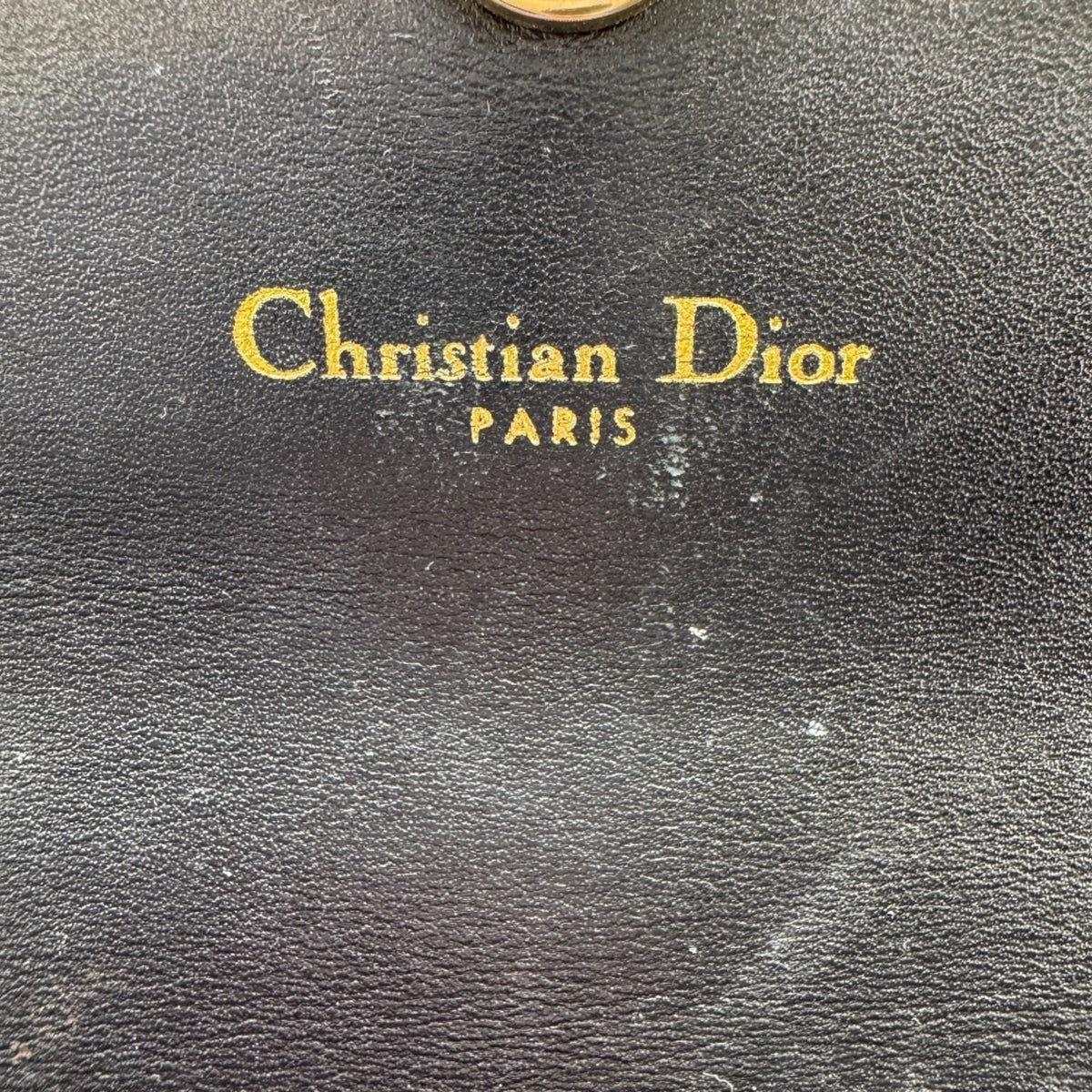 Christian Dior Black Leather Long Wallet (Tri-Fold) (Pre-Owned)