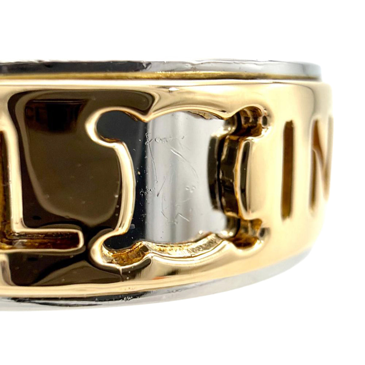 Celine Silver Yellow Gold Yellow Gold (18K) Platinum 900 Band Ring (Pre-Owned)