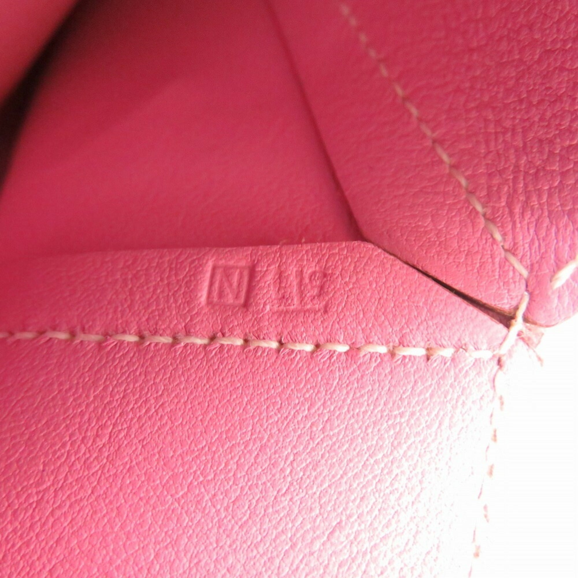 Hermes Pink White Leather Pouch (Pre-Owned)