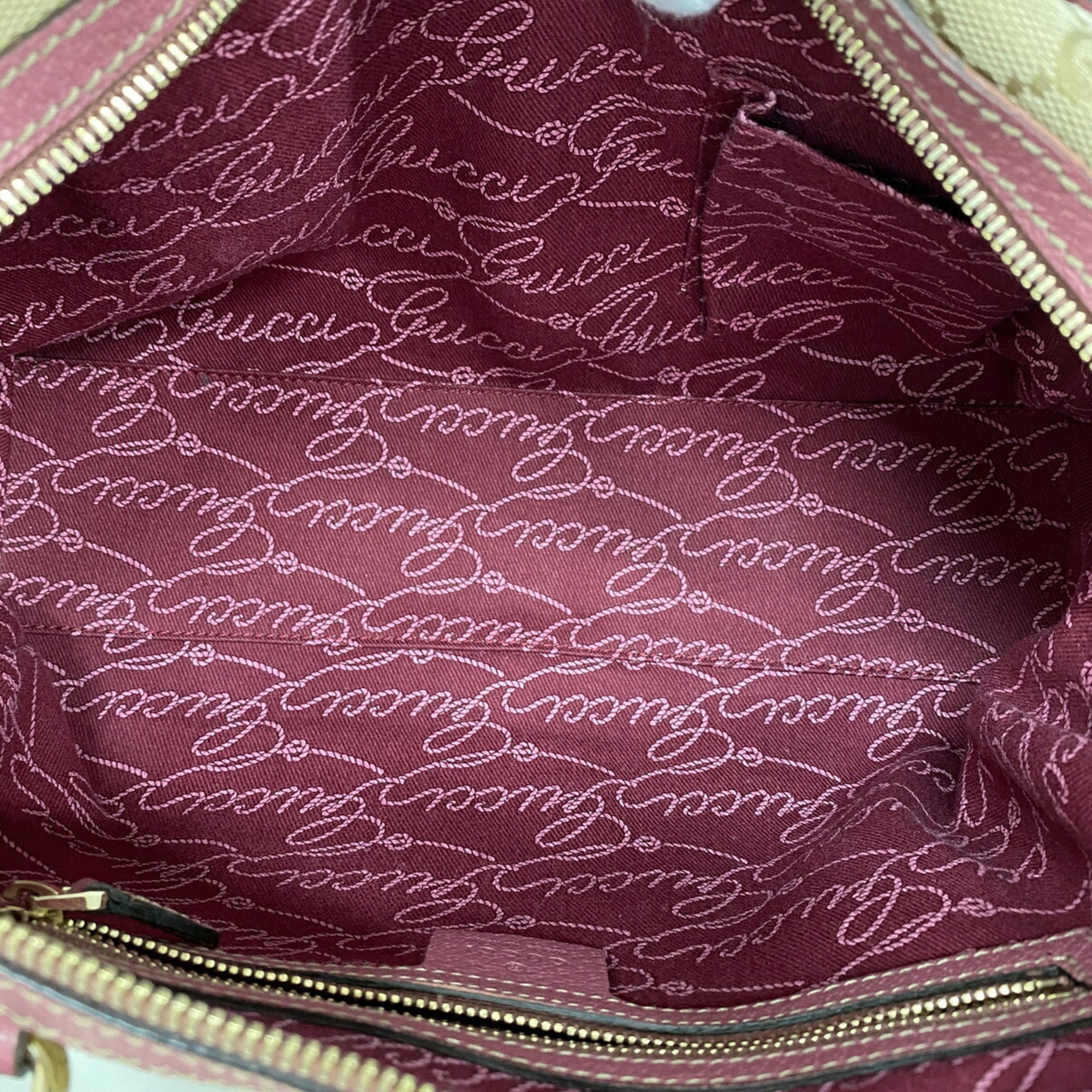 Gucci Brown Pink Canvas Handbag (Pre-Owned)