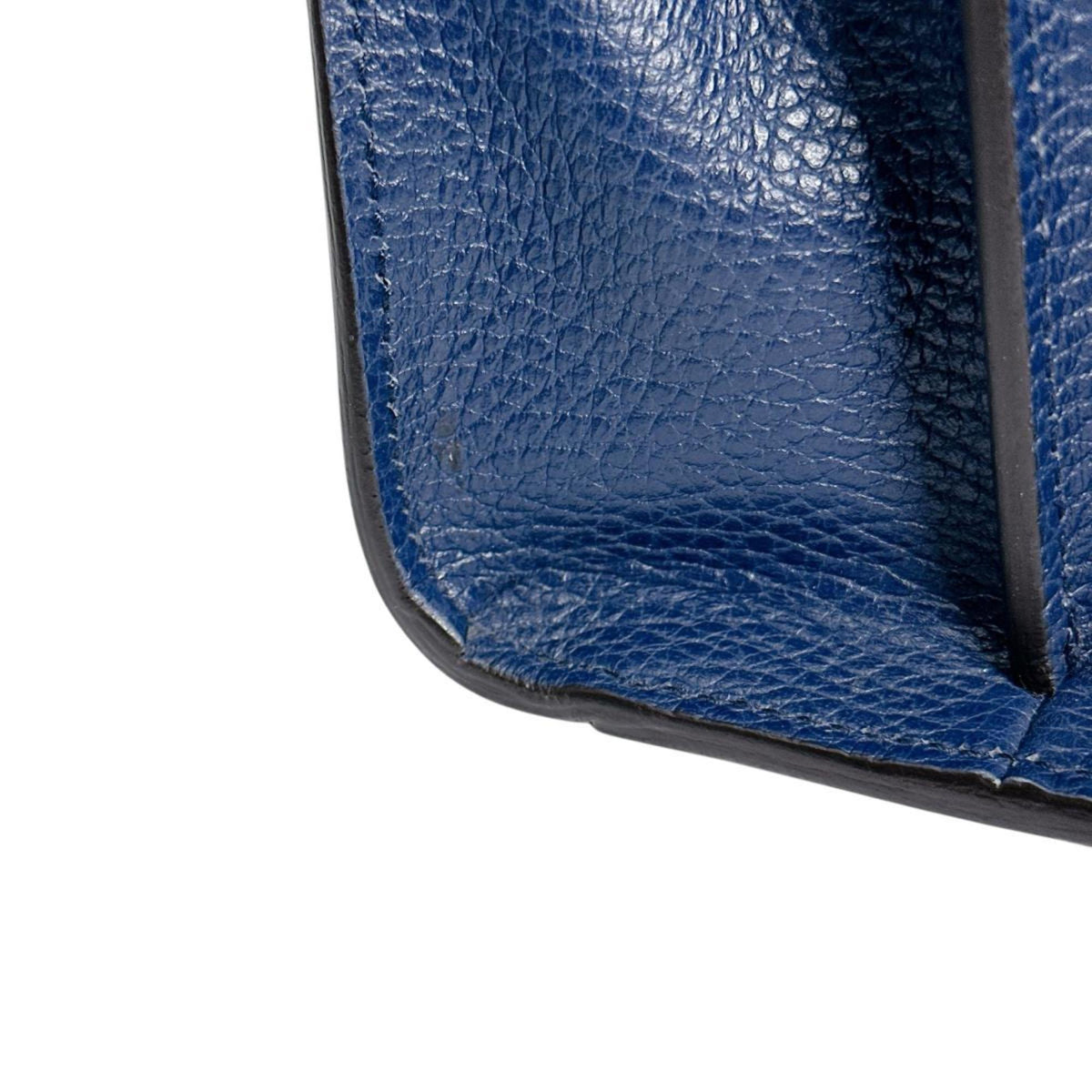 Gucci Blue Bamboo Leather Handbag (Pre-Owned)