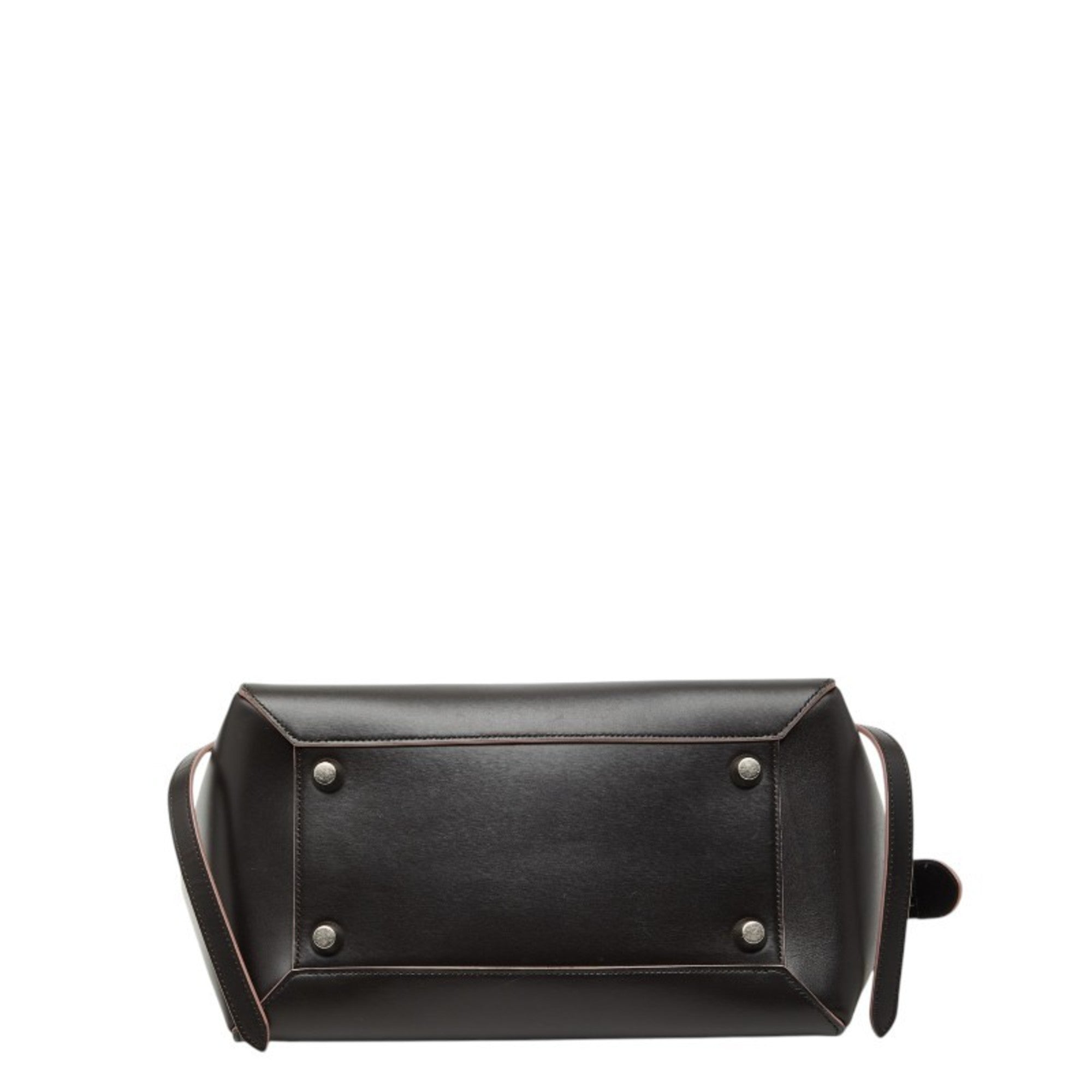 Celine Dark Brown Pink Leather Handbag Shoulder Bag (Pre-Owned)