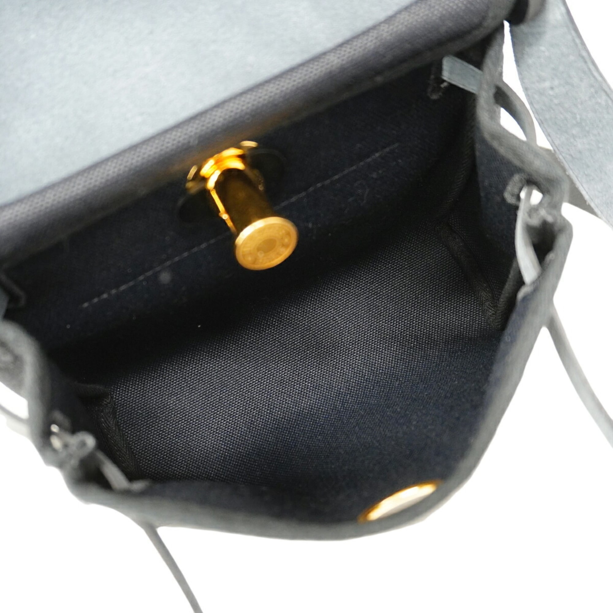 Hermes Black Toile Officier Shoulder Bag (Pre-Owned)
