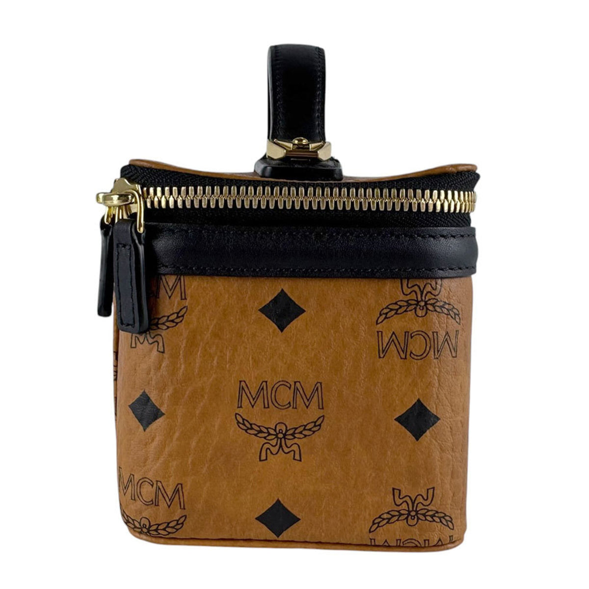 Mcm Black Brown Leather Shoulder Bag (Pre-Owned)