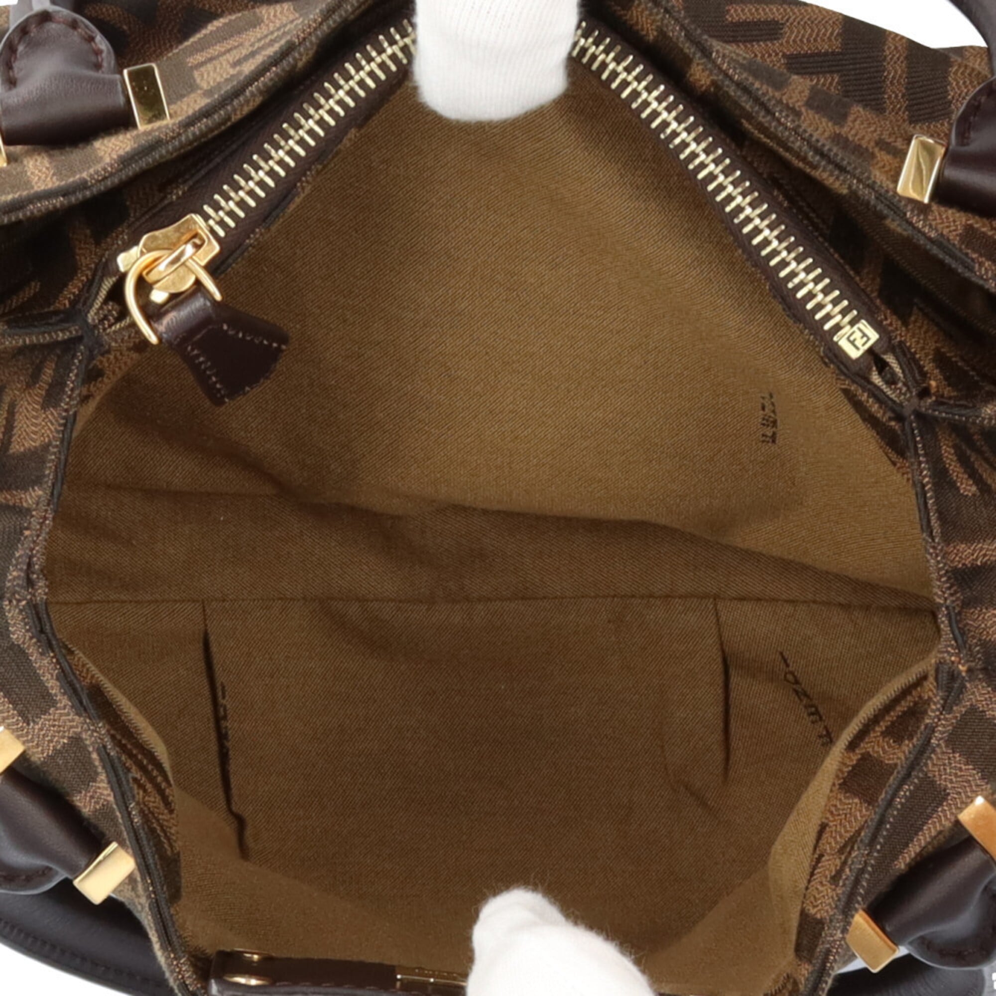 Fendi Brown Zucca Handbag (Pre-Owned)