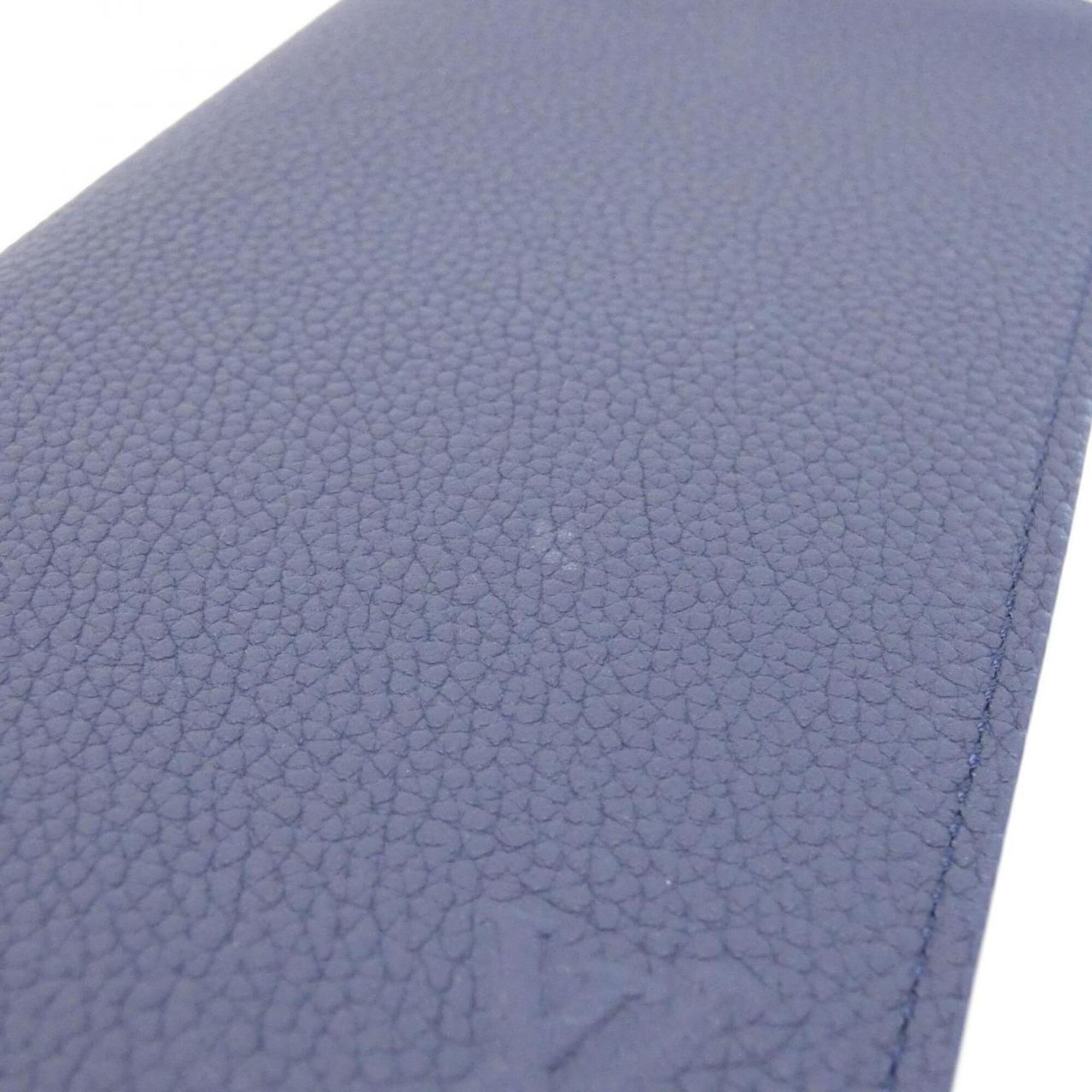 Louis Vuitton Navy Leather Long Wallet (Bi-Fold) (Pre-Owned)