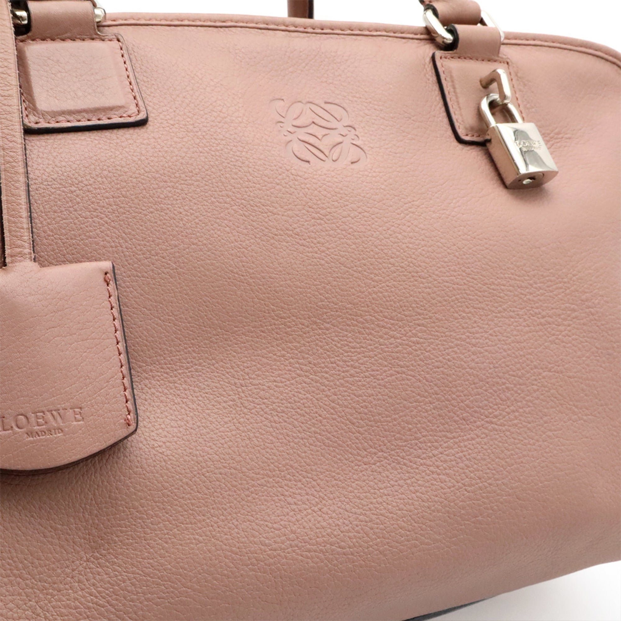 Loewe Pink Leather Boston Bag Handbag (Pre-Owned)